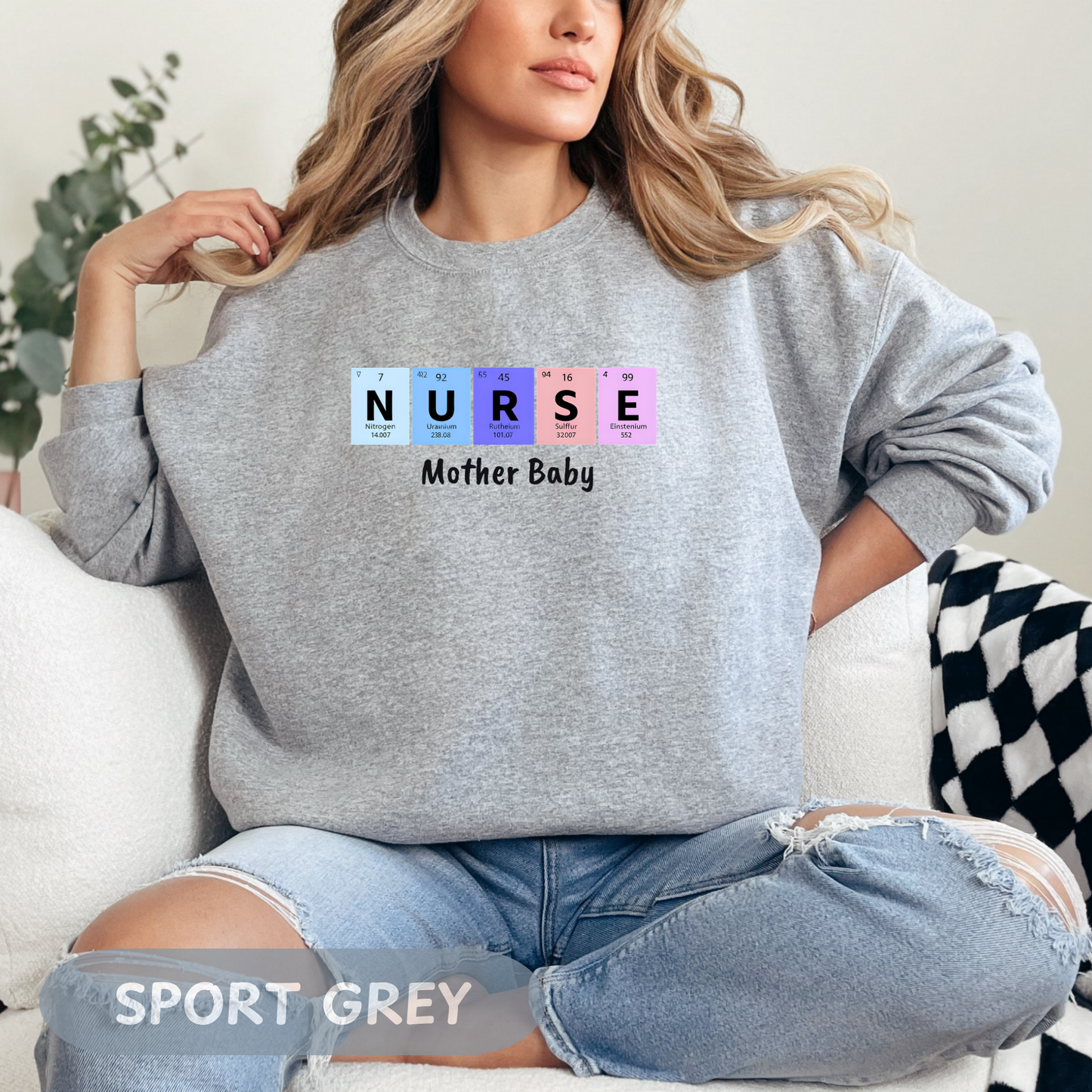 Postpartum Nurse Sweatshirt, Periodic Table Elements Sweater, RN Sweatshirt, Postpartum RN, Maternity Nurse Gift