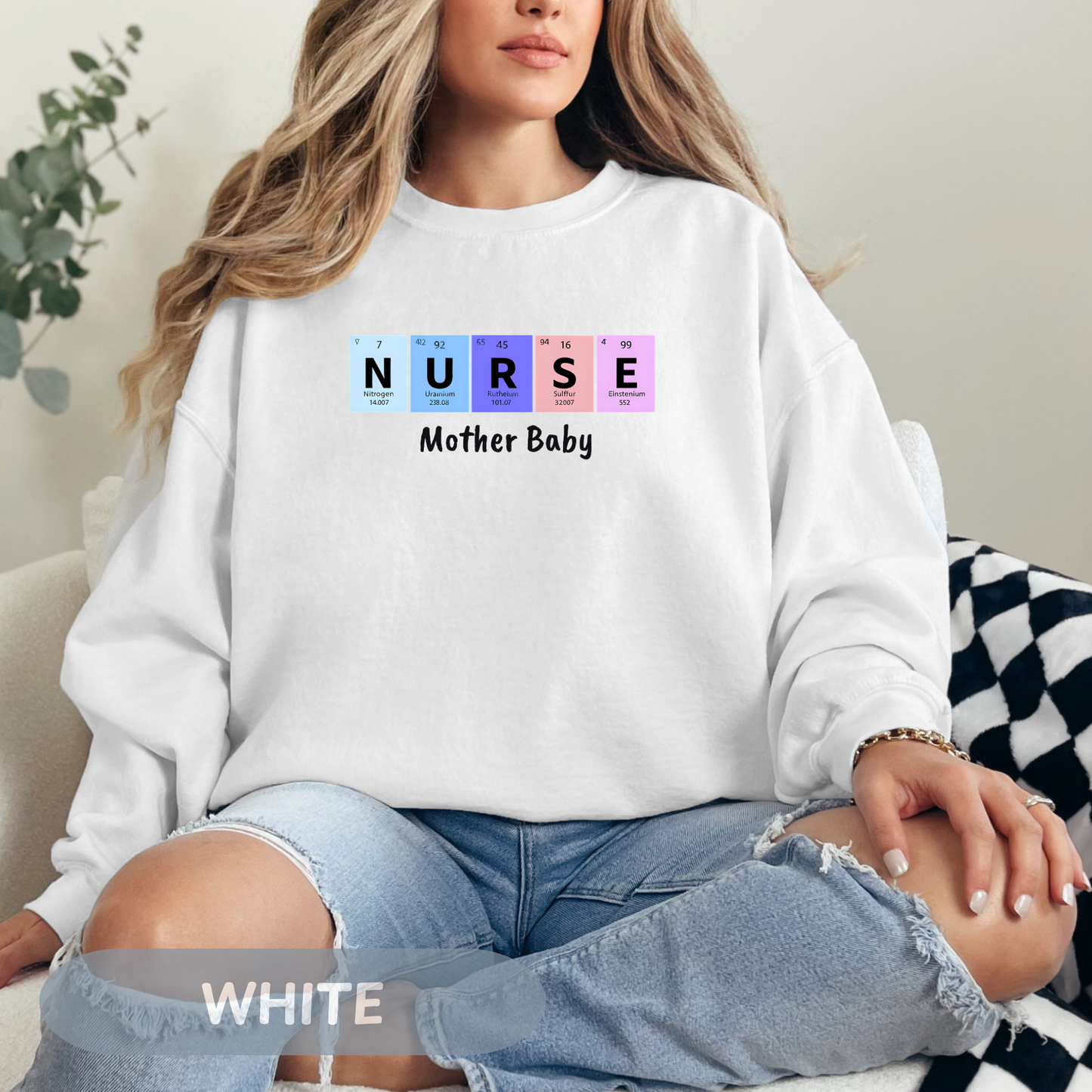Postpartum Nurse Sweatshirt, Periodic Table Elements Sweater, RN Sweatshirt, Postpartum RN, Maternity Nurse Gift
