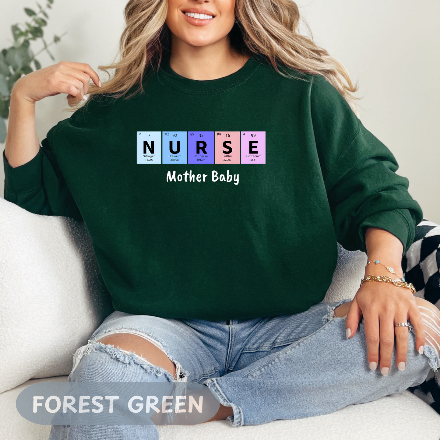 Postpartum Nurse Sweatshirt, Periodic Table Elements Sweater, RN Sweatshirt, Postpartum RN, Maternity Nurse Gift