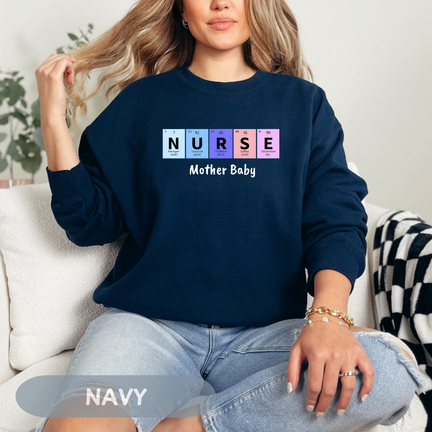 Postpartum Nurse Sweatshirt, Periodic Table Elements Sweater, RN Sweatshirt, Postpartum RN, Maternity Nurse Gift