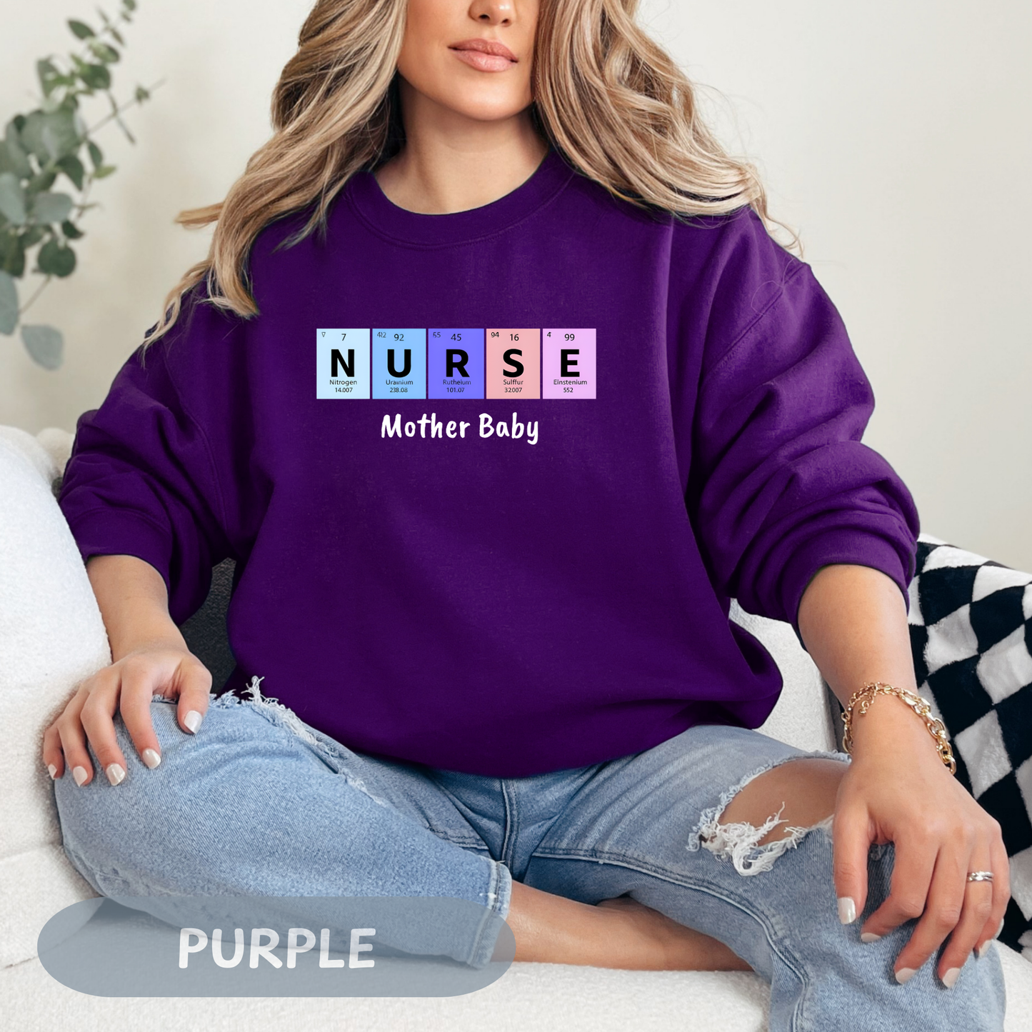 Postpartum Nurse Sweatshirt, Periodic Table Elements Sweater, RN Sweatshirt, Postpartum RN, Maternity Nurse Gift