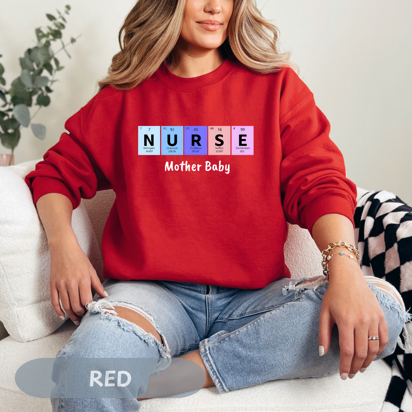 Postpartum Nurse Sweatshirt, Periodic Table Elements Sweater, RN Sweatshirt, Postpartum RN, Maternity Nurse Gift