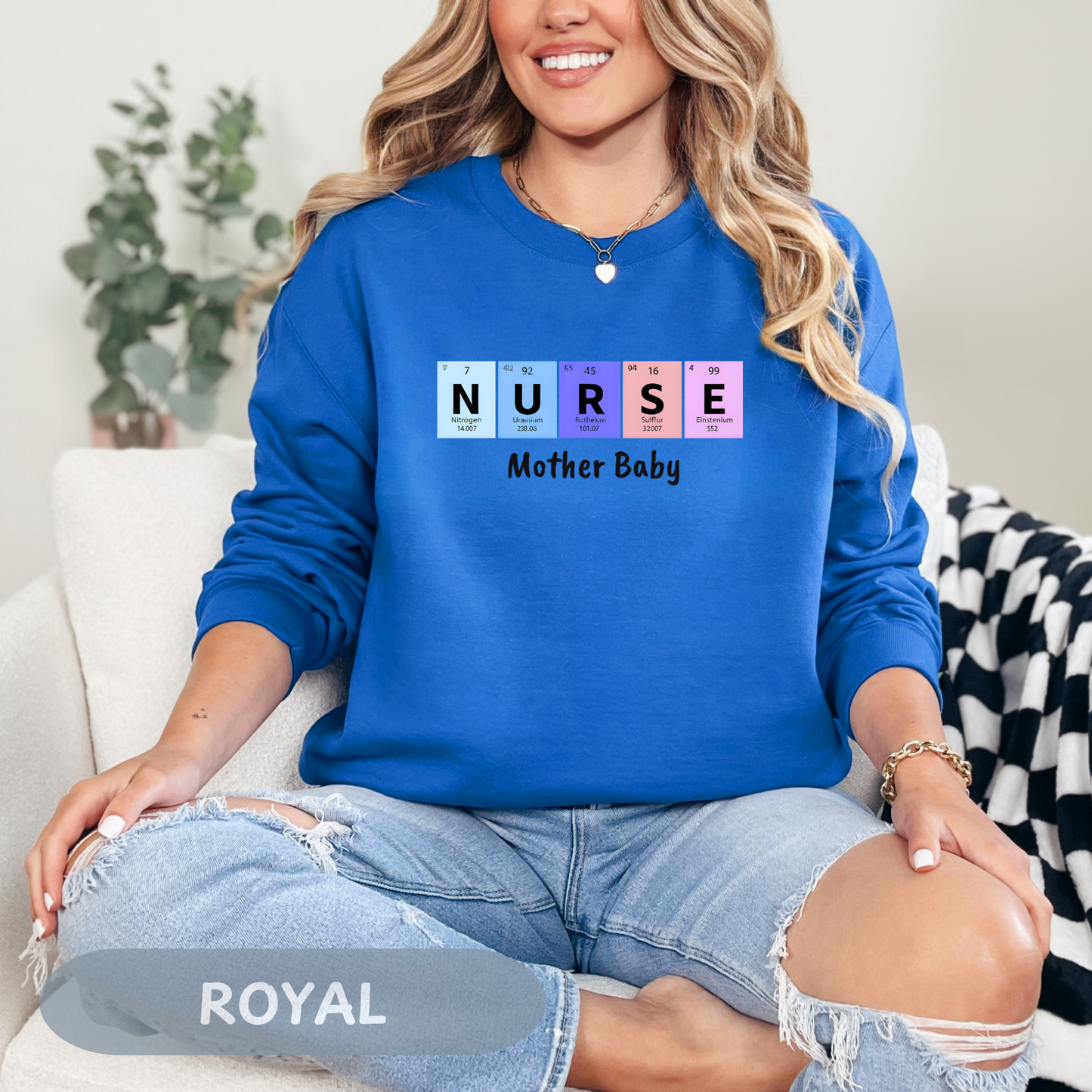 Postpartum Nurse Sweatshirt, Periodic Table Elements Sweater, RN Sweatshirt, Postpartum RN, Maternity Nurse Gift