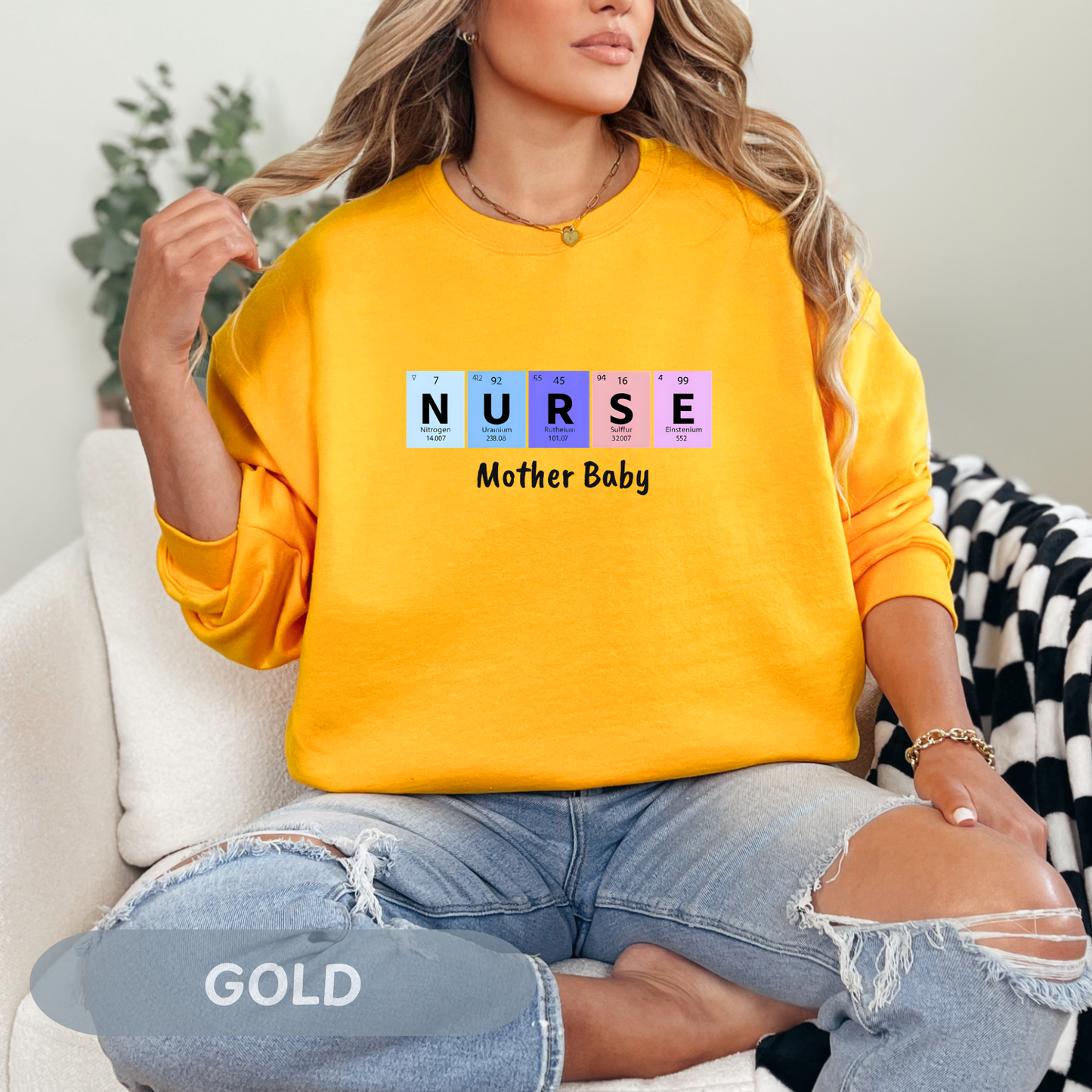 Postpartum Nurse Sweatshirt, Periodic Table Elements Sweater, RN Sweatshirt, Postpartum RN, Maternity Nurse Gift
