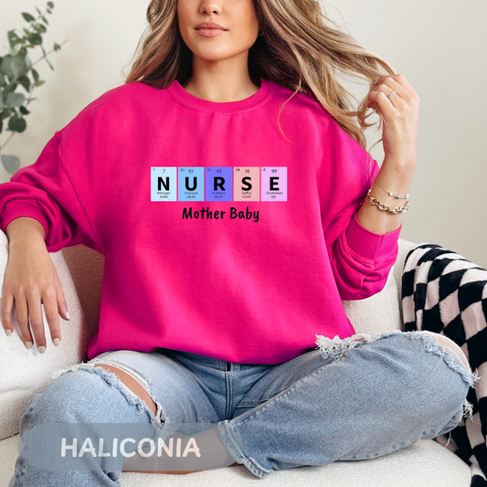 Postpartum Nurse Sweatshirt, Periodic Table Elements Sweater, RN Sweatshirt, Postpartum RN, Maternity Nurse Gift