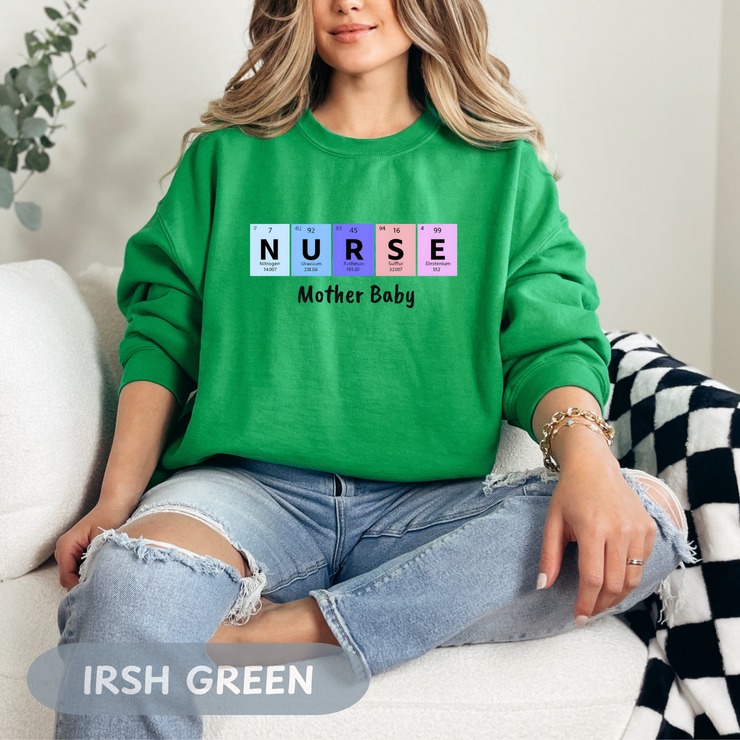 Postpartum Nurse Sweatshirt, Periodic Table Elements Sweater, RN Sweatshirt, Postpartum RN, Maternity Nurse Gift