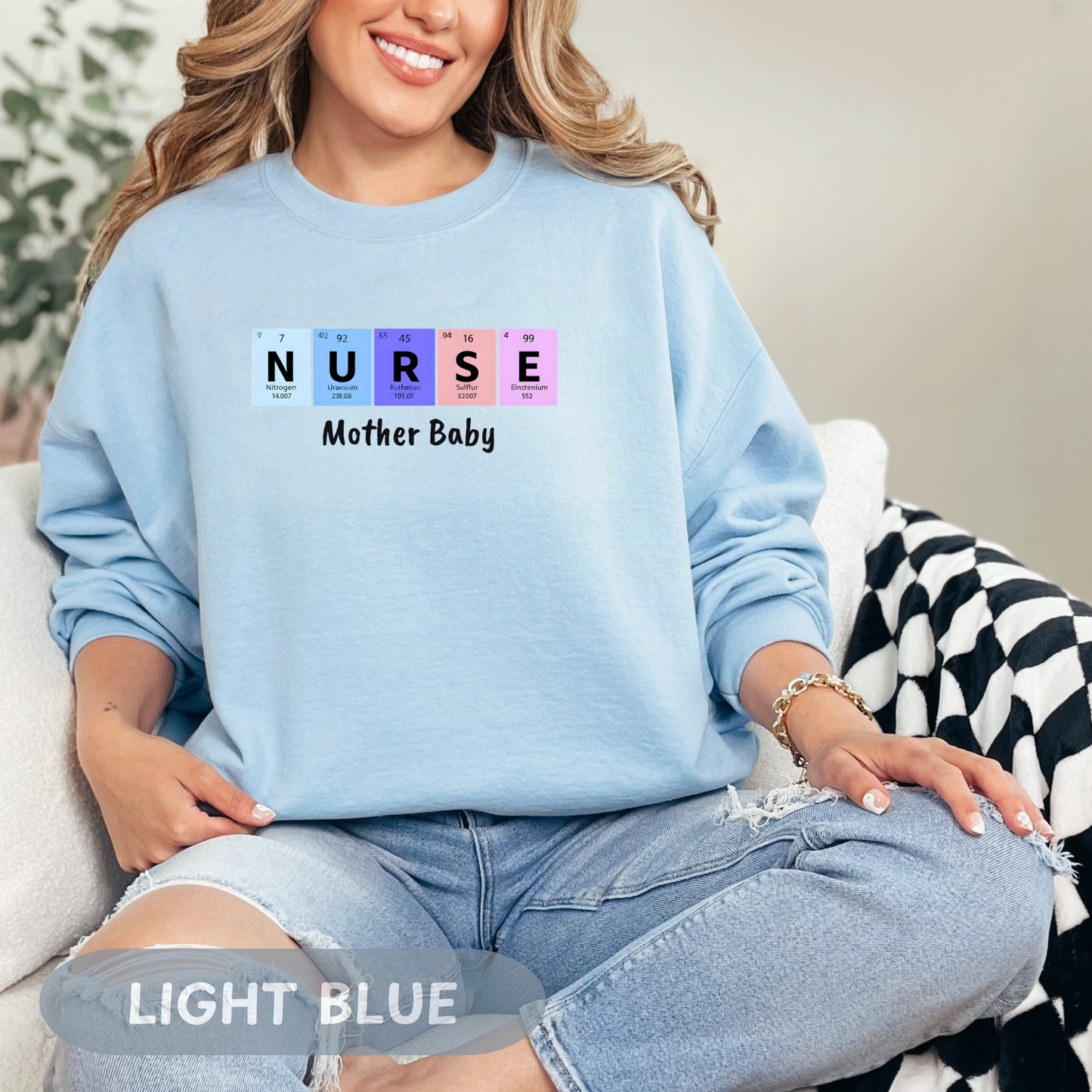 Postpartum Nurse Sweatshirt, Periodic Table Elements Sweater, RN Sweatshirt, Postpartum RN, Maternity Nurse Gift