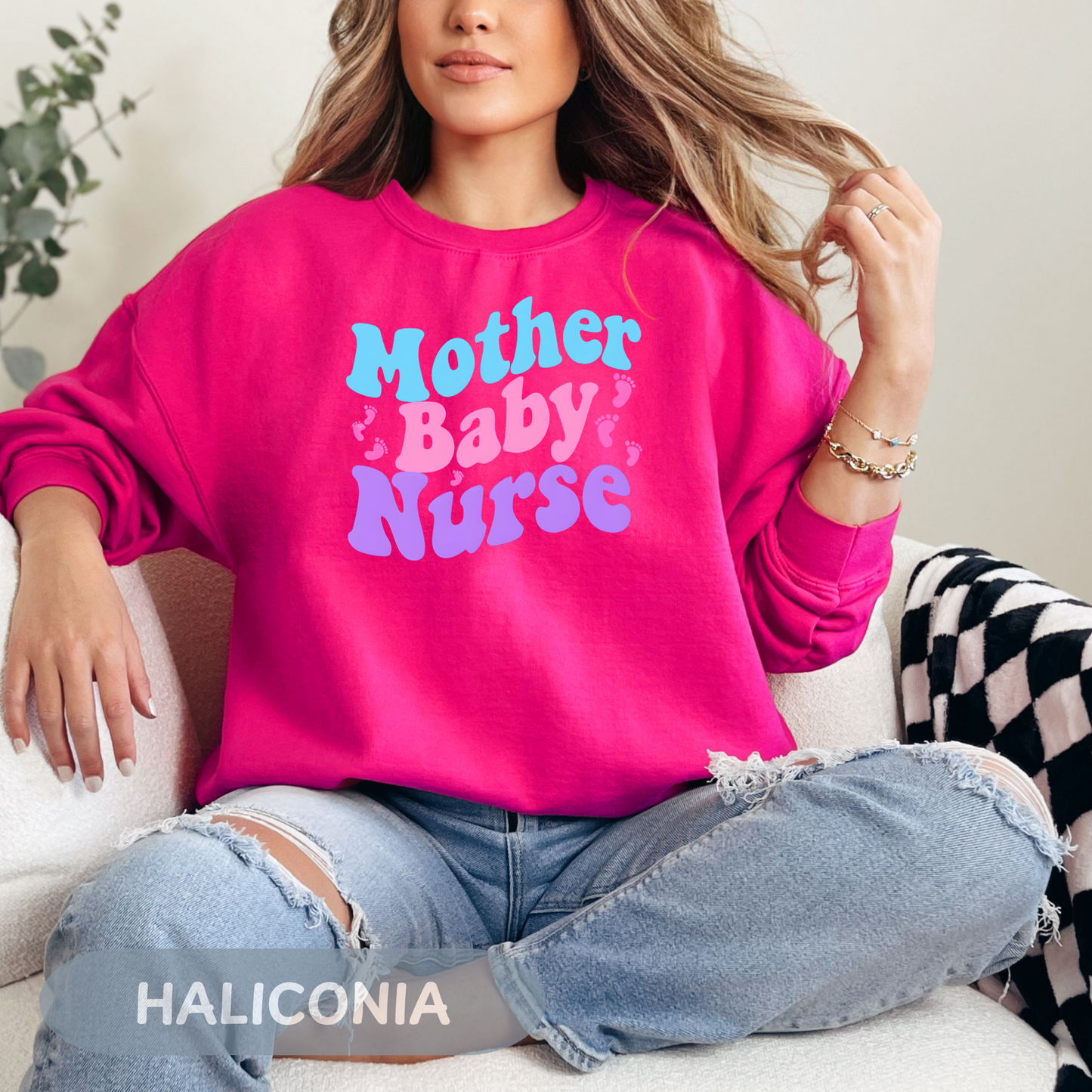 Postpartum Nurse Sweatshirt, Retro MBU Crew Neck, Mother Baby Unit Sweater, Maternity Nurse, RN Postpartum Apparel