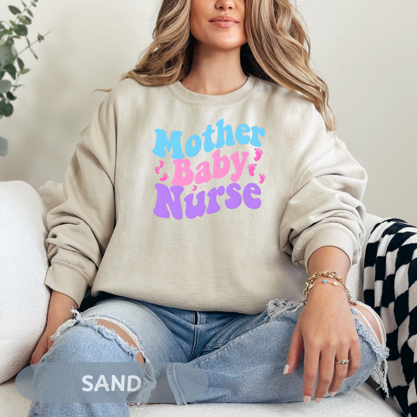 Postpartum Nurse Sweatshirt, Retro MBU Crew Neck, Mother Baby Unit Sweater, Maternity Nurse, RN Postpartum Apparel
