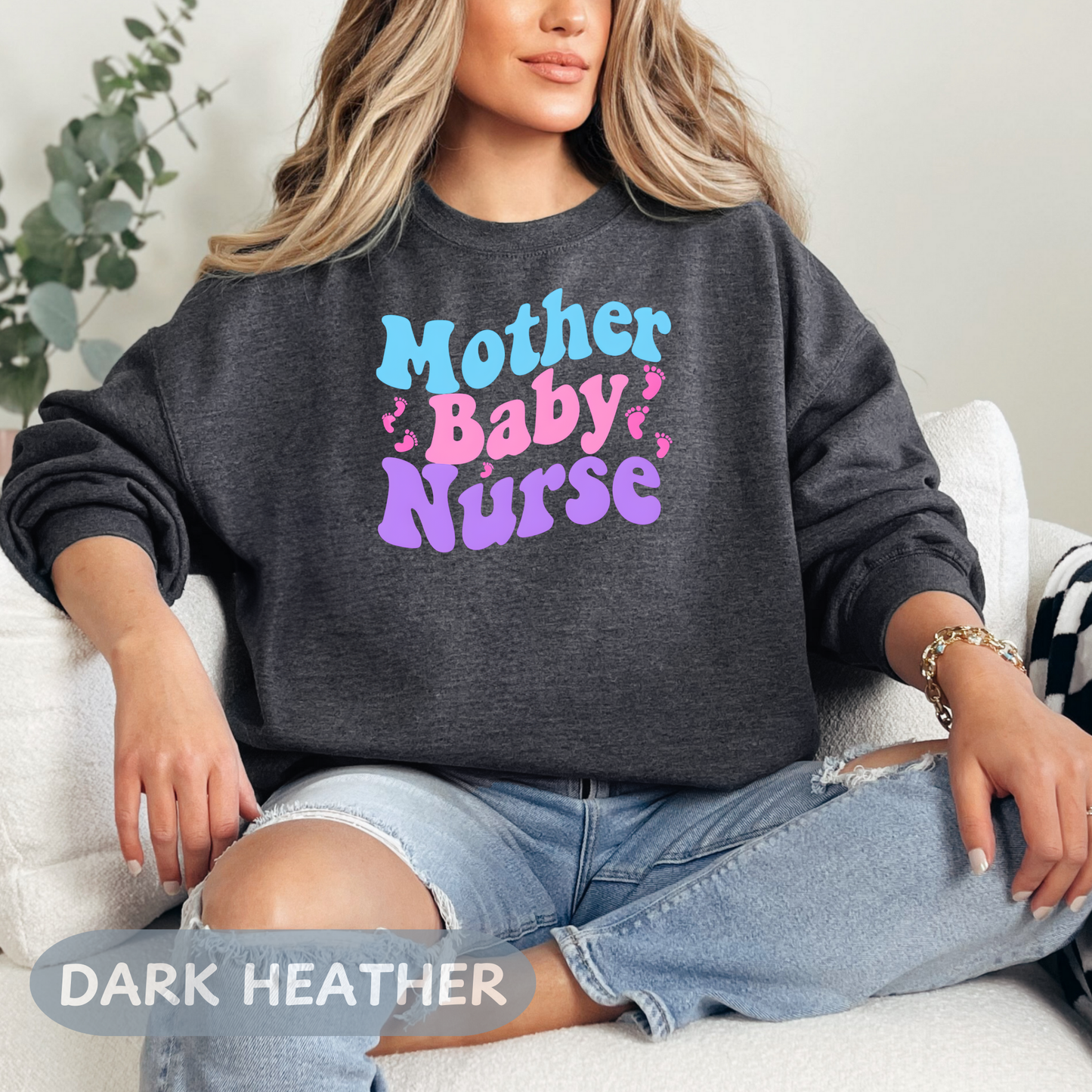 Postpartum Nurse Sweatshirt, Retro MBU Crew Neck, Mother Baby Unit Sweater, Maternity Nurse, RN Postpartum Apparel