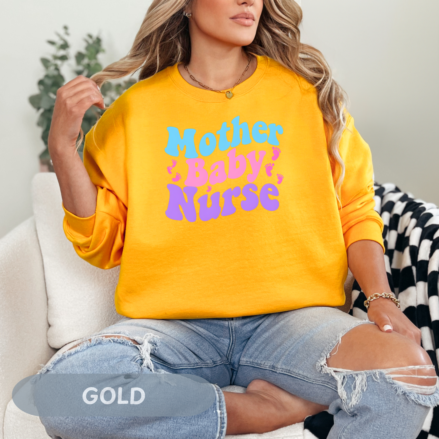 Postpartum Nurse Sweatshirt, Retro MBU Crew Neck, Mother Baby Unit Sweater, Maternity Nurse, RN Postpartum Apparel