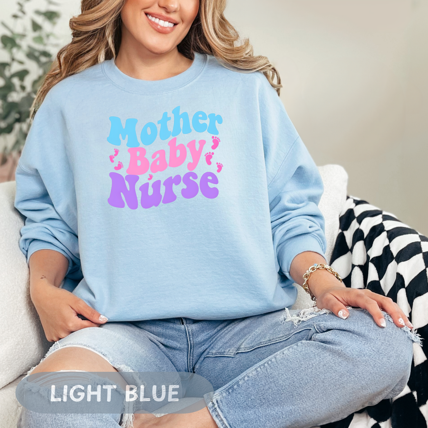 Postpartum Nurse Sweatshirt, Retro MBU Crew Neck, Mother Baby Unit Sweater, Maternity Nurse, RN Postpartum Apparel