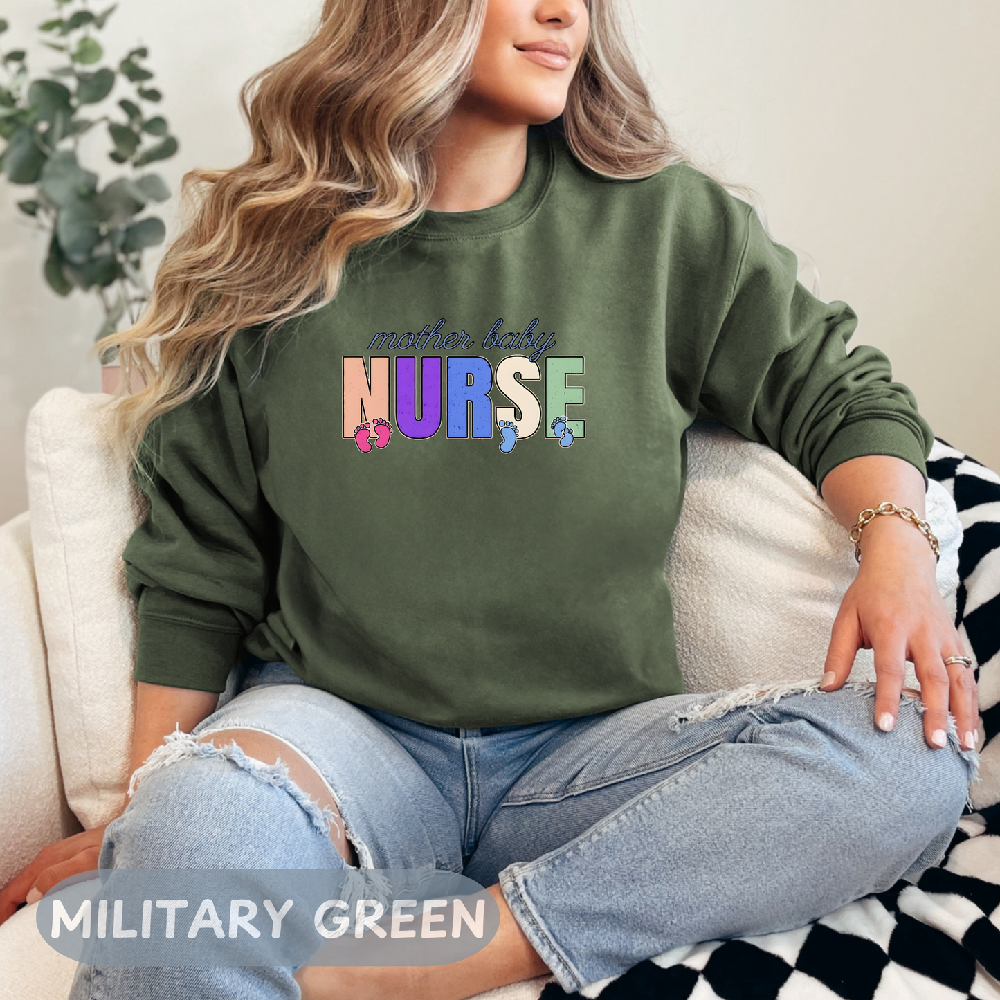 Postpartum Nurse Sweatshirt, Mother Baby Unit RN Top, MBU Crew Neck, Maternal Unit Sweater, Maternity Nurse Gift