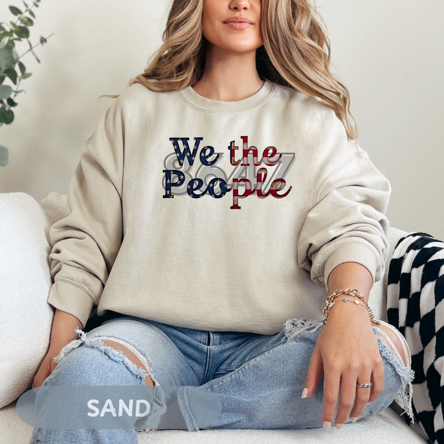 We the People 8647 Crewneck We the People 8647 Crewneck Sweatshirt, Anti Trump Shirt, Unisex Deluxe Shirt, Resistance Project 2025, Democracy