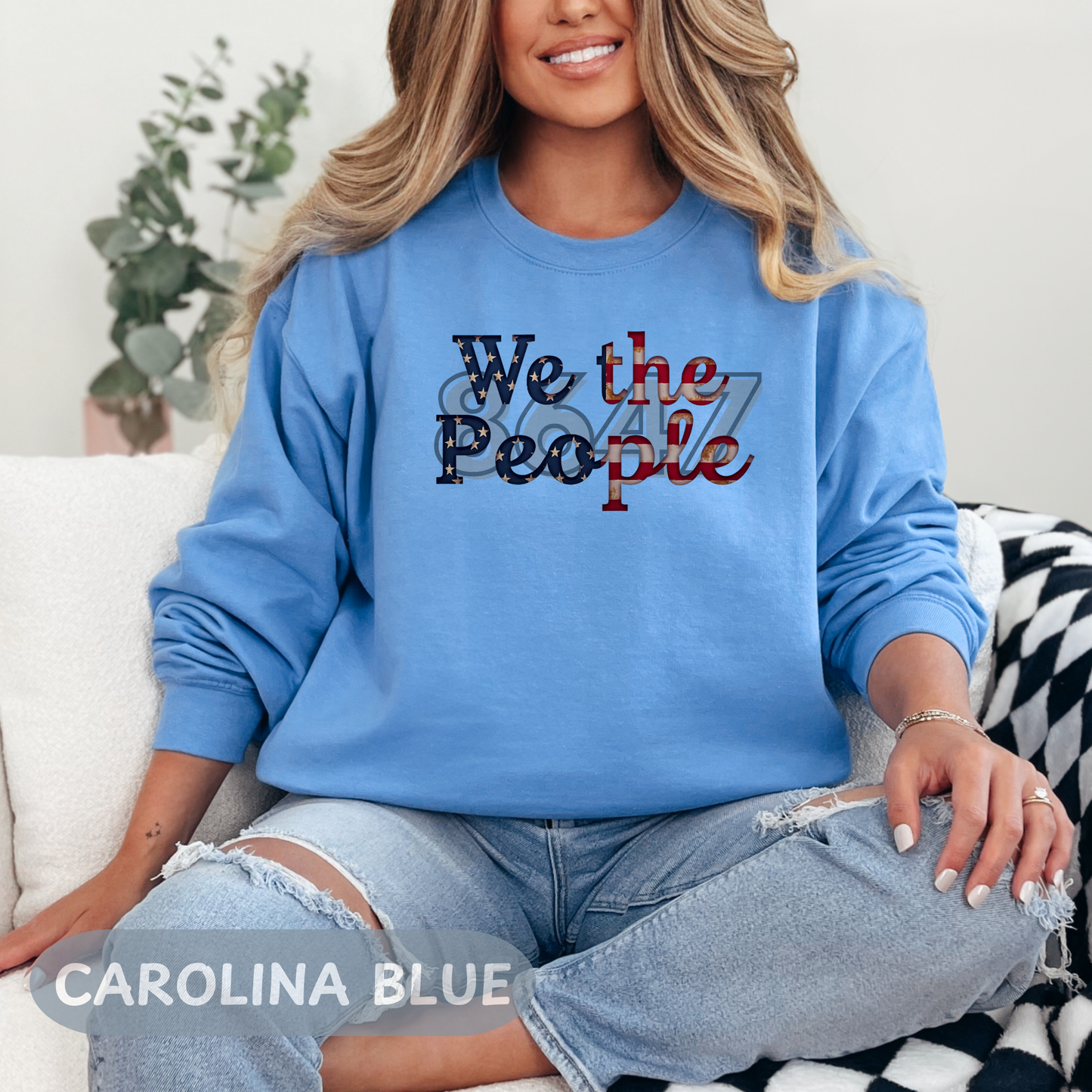 We the People 8647 Crewneck We the People 8647 Crewneck Sweatshirt, Anti Trump Shirt, Unisex Deluxe Shirt, Resistance Project 2025, Democracy