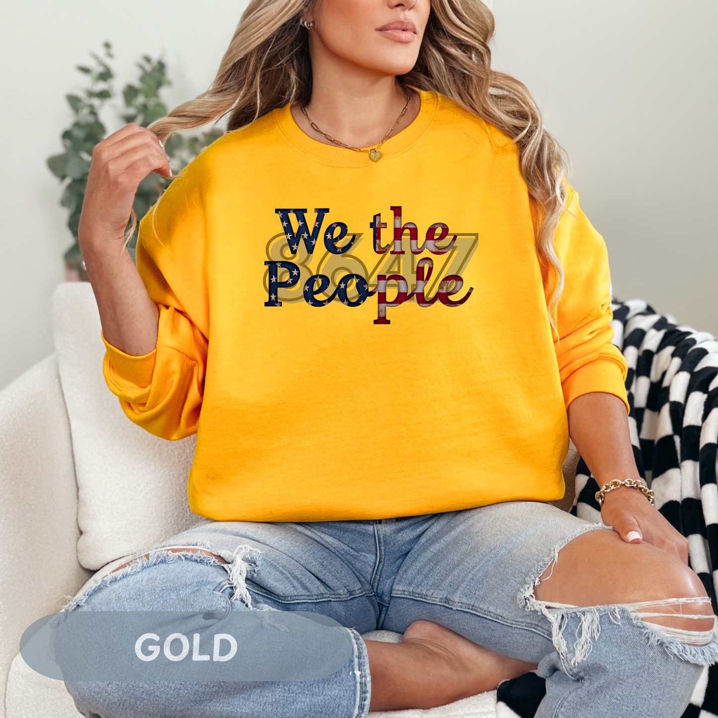 We the People 8647 Crewneck We the People 8647 Crewneck Sweatshirt, Anti Trump Shirt, Unisex Deluxe Shirt, Resistance Project 2025, Democracy