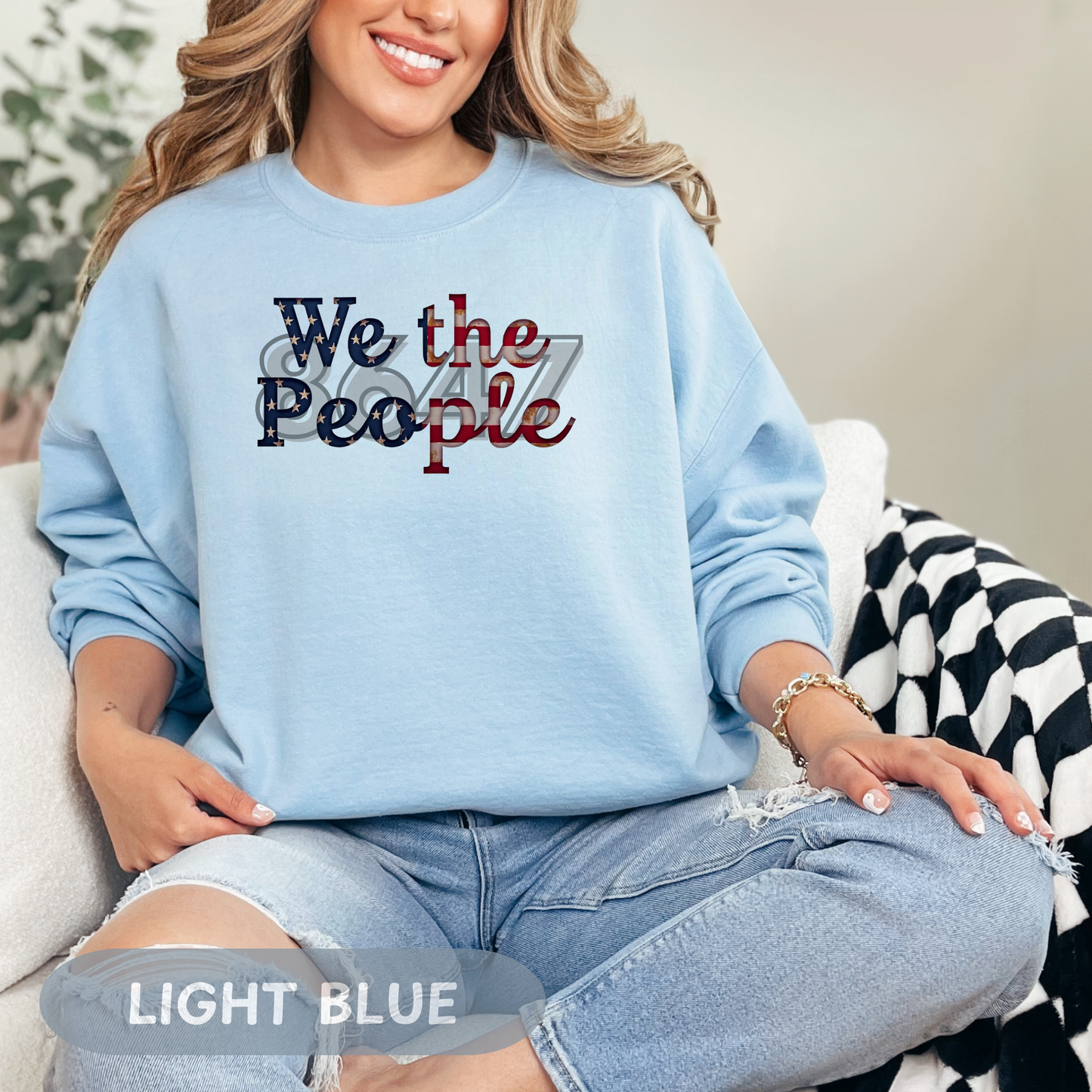 We the People 8647 Crewneck We the People 8647 Crewneck Sweatshirt, Anti Trump Shirt, Unisex Deluxe Shirt, Resistance Project 2025, Democracy