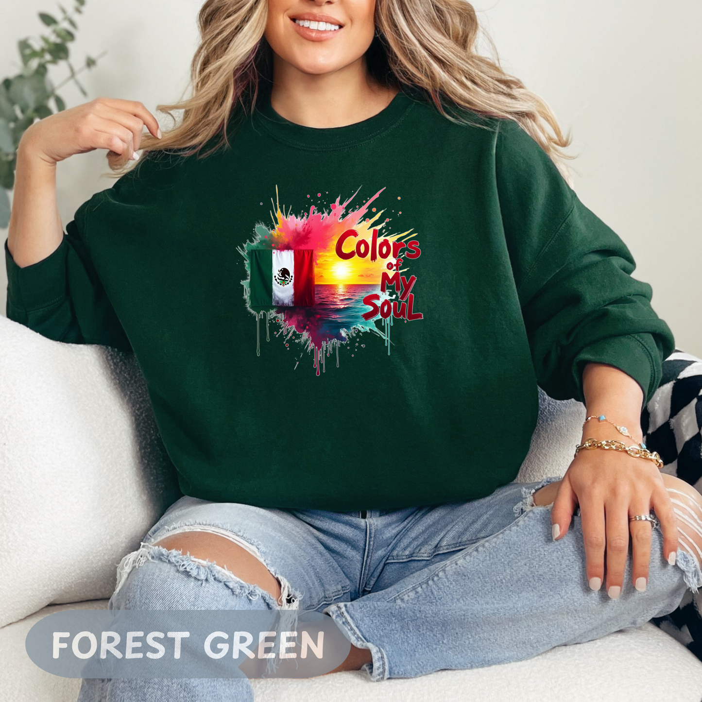 Mexico Colors of My Soul Sweatshirt, Viva La Vida, Soy Mexicano, No Human Is Illegal, Resist with Mexican Power, Chicano Power, FDT