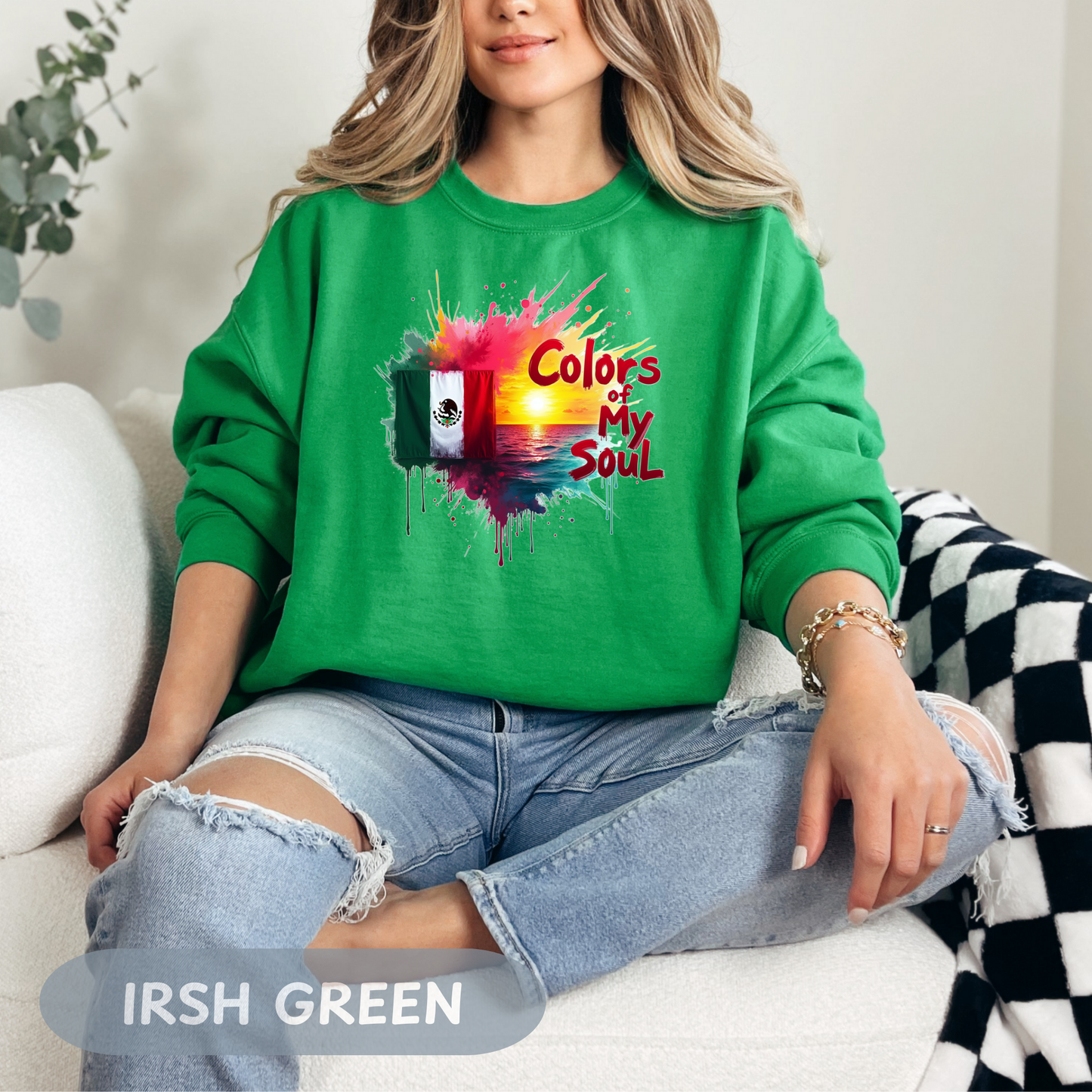 Mexico Colors of My Soul Sweatshirt, Viva La Vida, Soy Mexicano, No Human Is Illegal, Resist with Mexican Power, Chicano Power, FDT