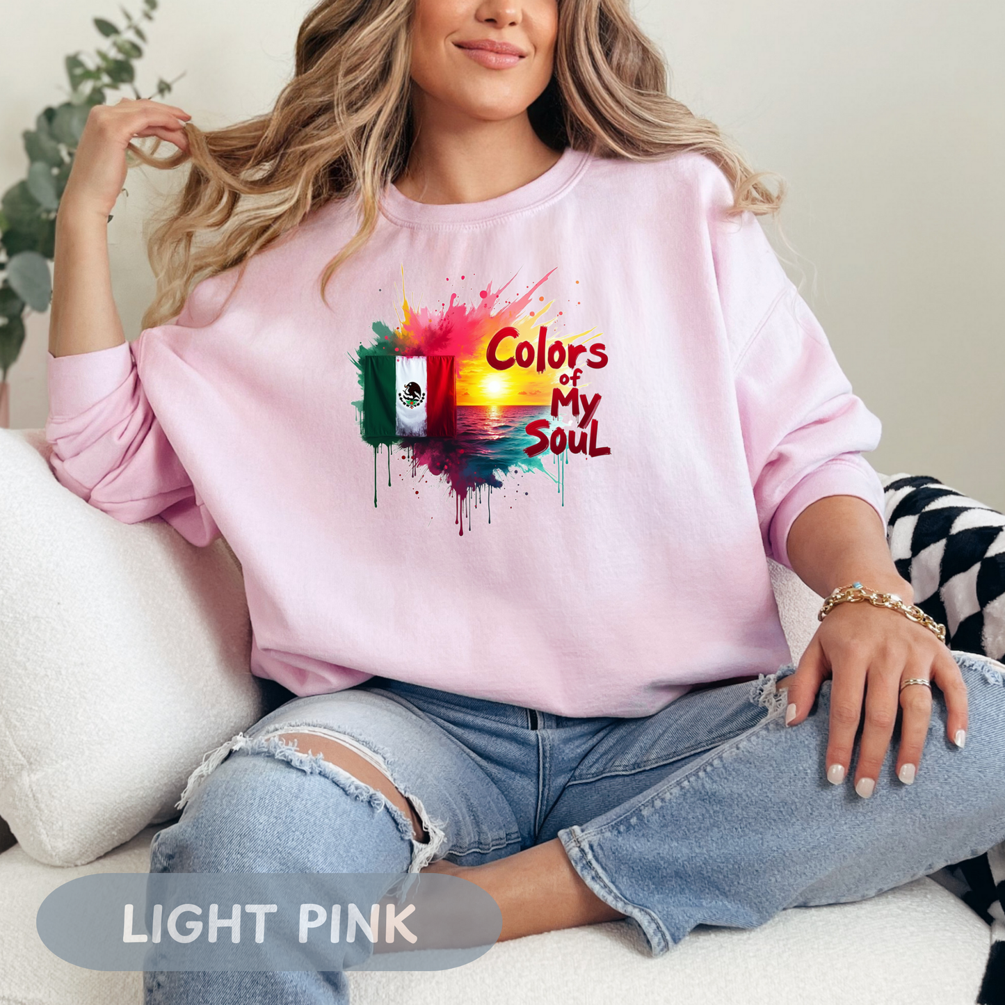 Mexico Colors of My Soul Sweatshirt, Viva La Vida, Soy Mexicano, No Human Is Illegal, Resist with Mexican Power, Chicano Power, FDT