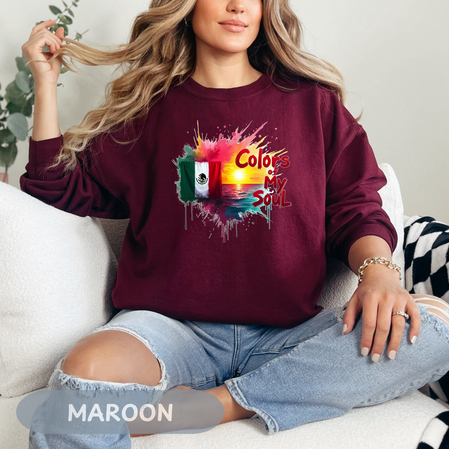 Mexico Colors of My Soul Sweatshirt, Viva La Vida, Soy Mexicano, No Human Is Illegal, Resist with Mexican Power, Chicano Power, FDT