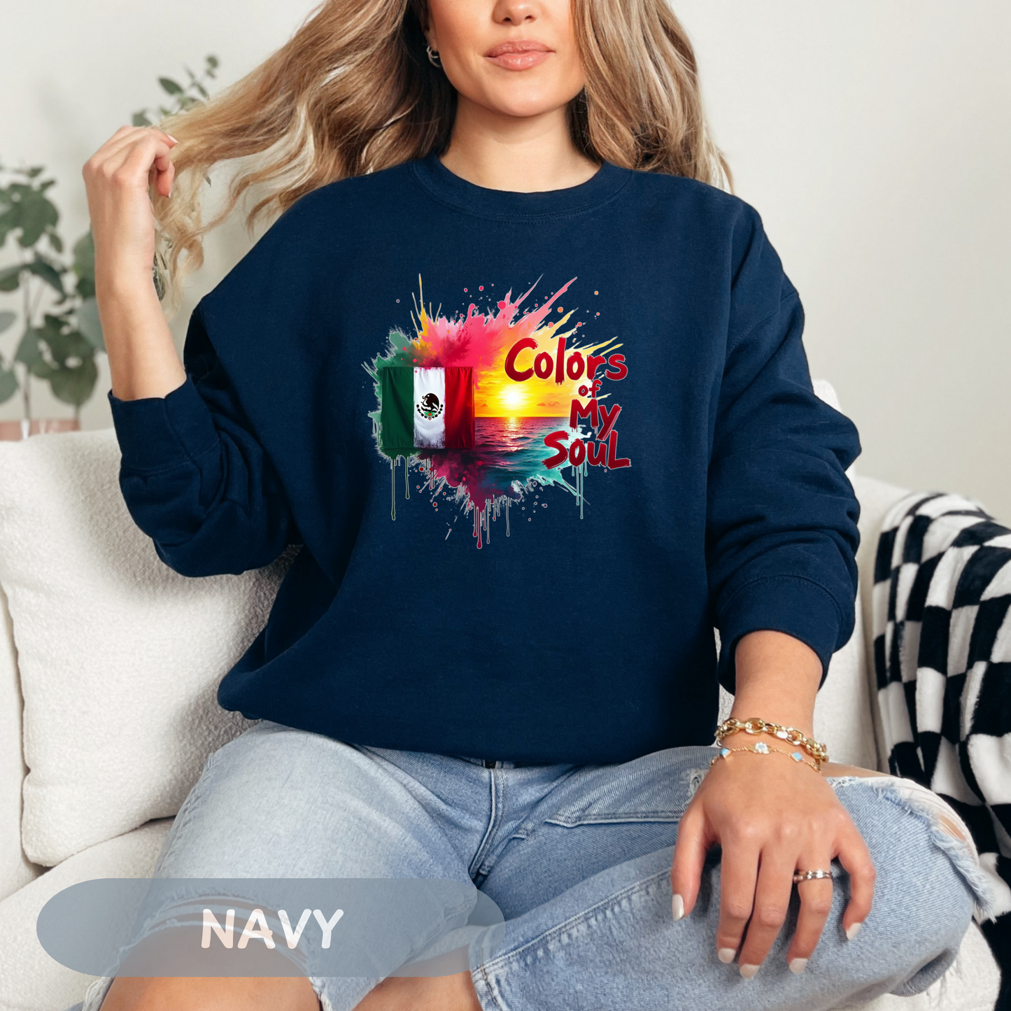 Mexico Colors of My Soul Sweatshirt, Viva La Vida, Soy Mexicano, No Human Is Illegal, Resist with Mexican Power, Chicano Power, FDT