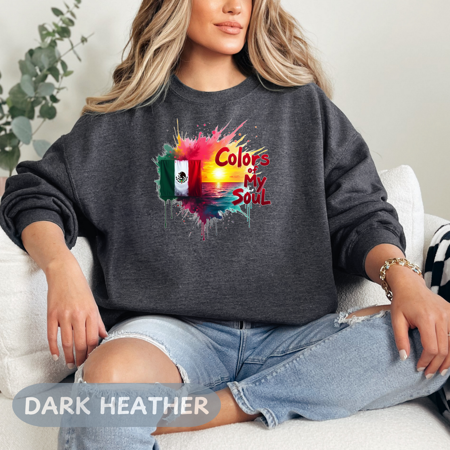 Mexico Colors of My Soul Sweatshirt, Viva La Vida, Soy Mexicano, No Human Is Illegal, Resist with Mexican Power, Chicano Power, FDT
