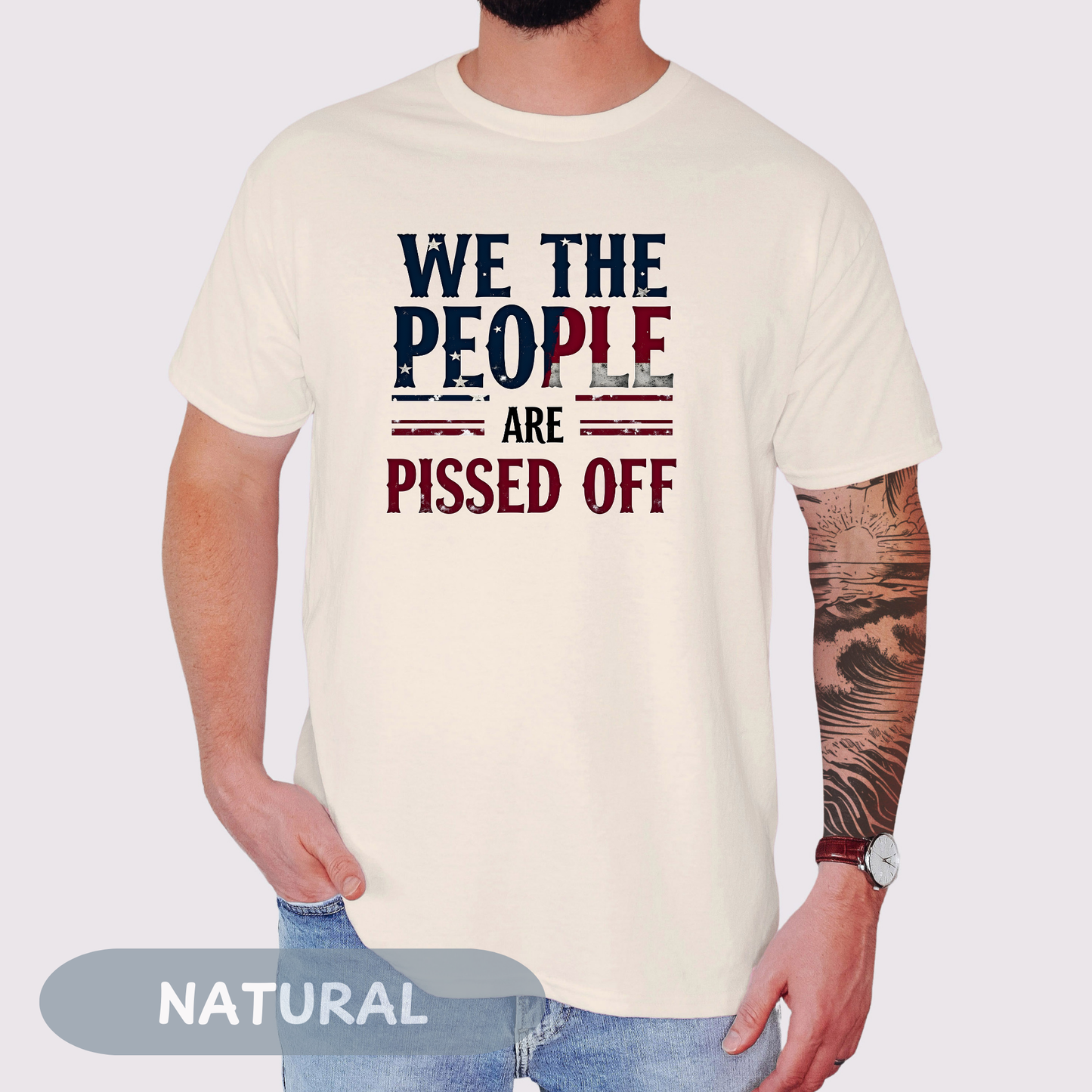 We The People Pissed Off Tee, Unisex Heavy Cotton, Anti Trump Shirt, Resistance Project 2025, Democracy Shirt, Not My President