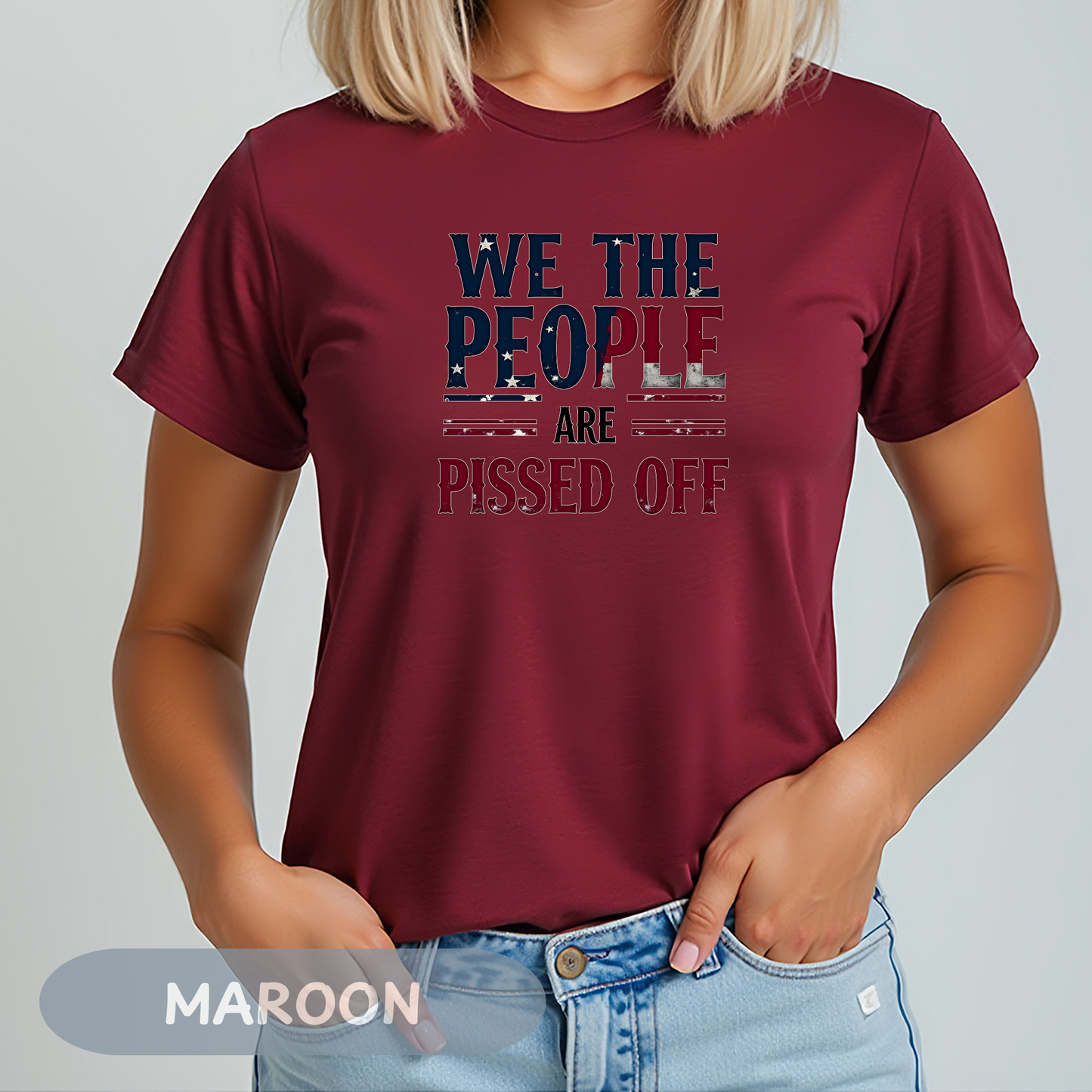 We The People Pissed Off Tee, Unisex Heavy Cotton, Anti Trump Shirt, Resistance Project 2025, Democracy Shirt, Not My President