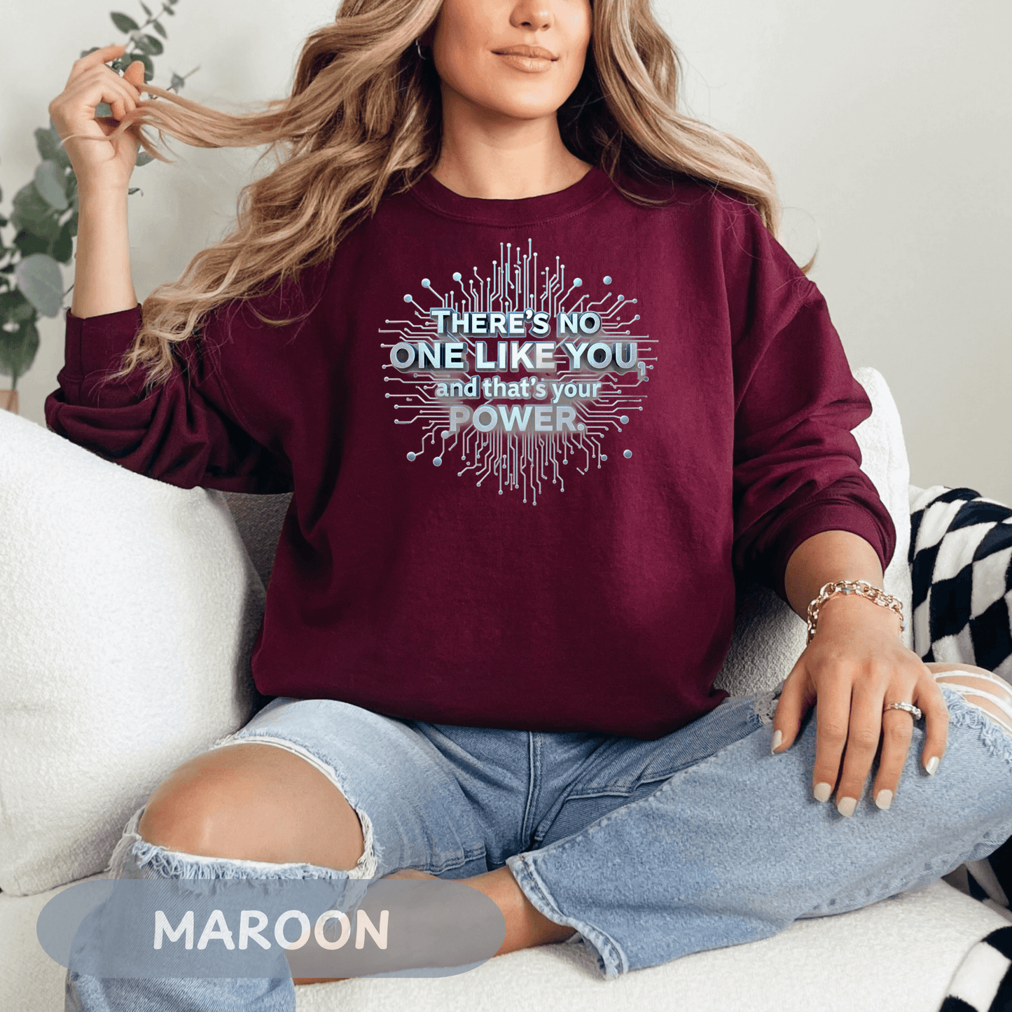 Enneagram 4 Crewneck Sweatshirt, 'There's No One Like You', Enneagram Type 4, Personality Types, Self Growth Sweater