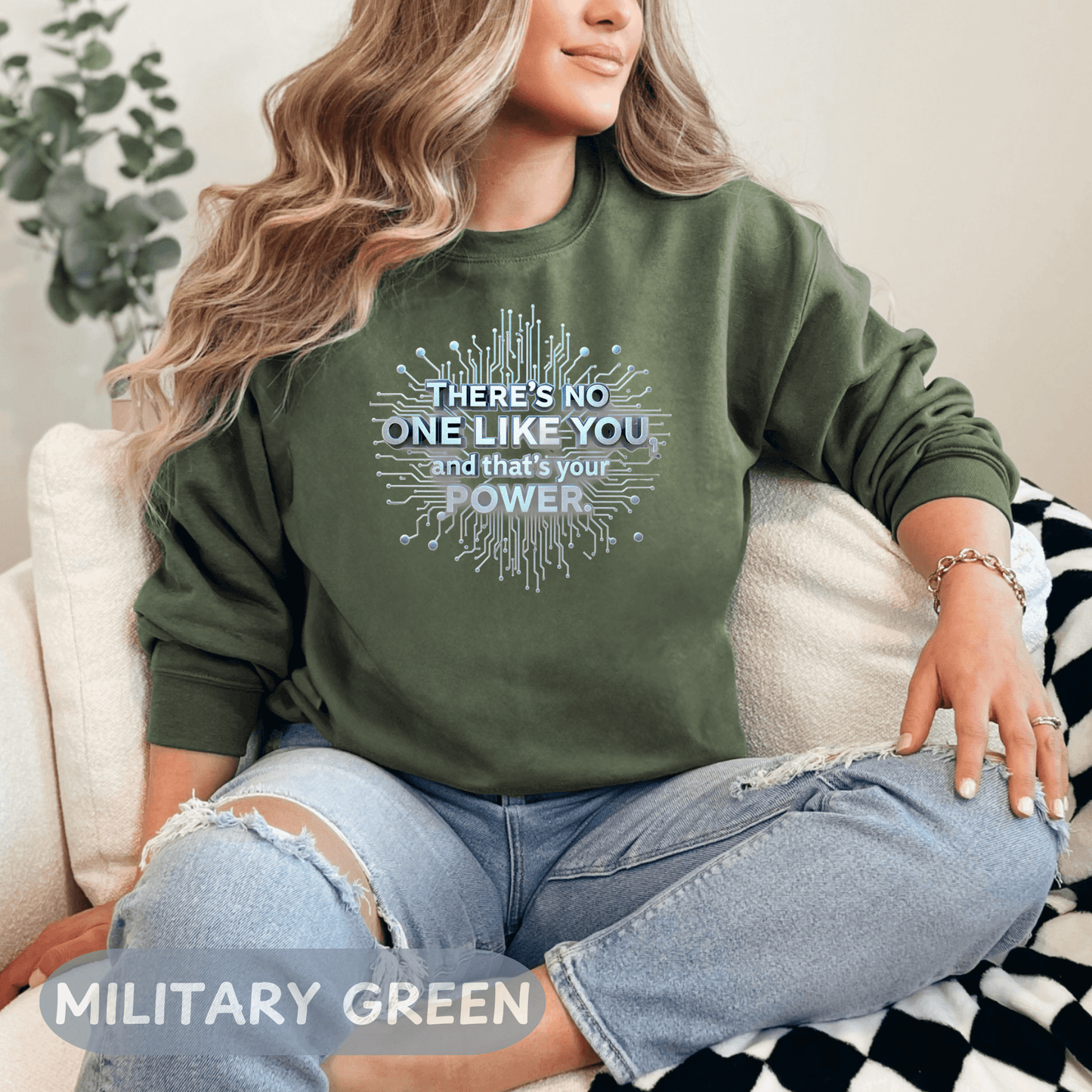Enneagram 4 Crewneck Sweatshirt, 'There's No One Like You', Enneagram Type 4, Personality Types, Self Growth Sweater