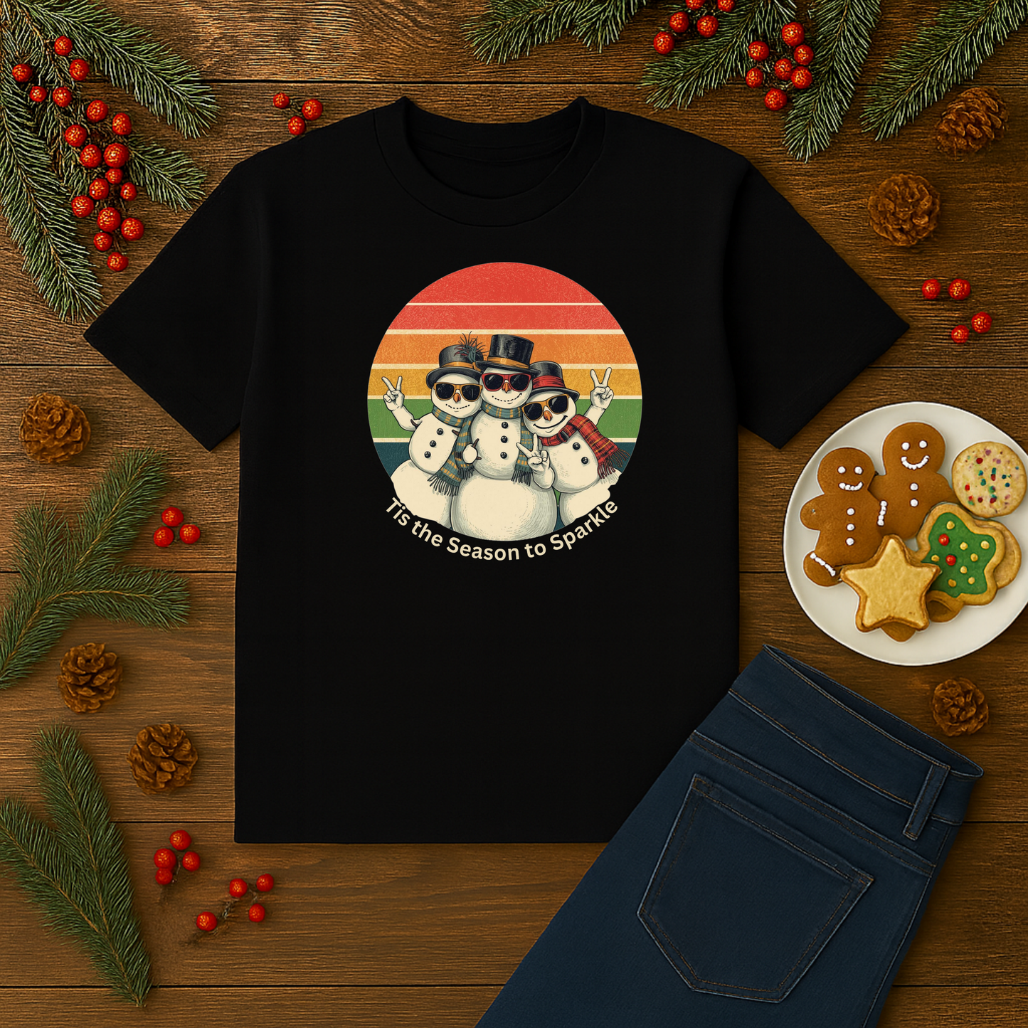 Vintage Snowman T-shirt, 'Tis the Season to Sparkle Shirt, Snowman Apparel, Funny Snowman, Cute Snowman Gift, Snowman Lover Gift, Snowman Gift for Her