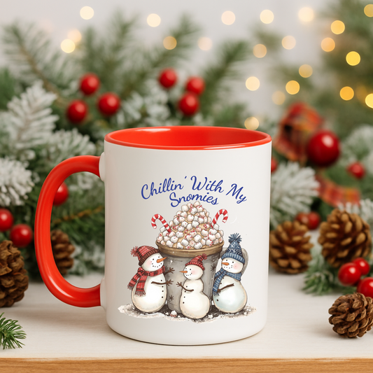 Snowman Holiday Mug - Festive Hot Cocoa Cup, Gift for Winter Lovers, Cozy Drinkware for Christmas, Cute Ceramic Coffee Mug