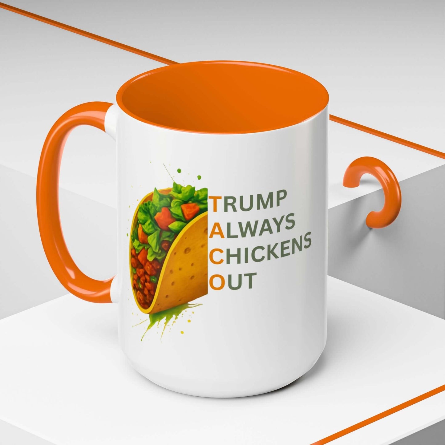 Trump Always Chickens Out TACO Mug, Subtle Anti Trump, Democrat Gift Mug, Funny Liberal Gift, Political Mug