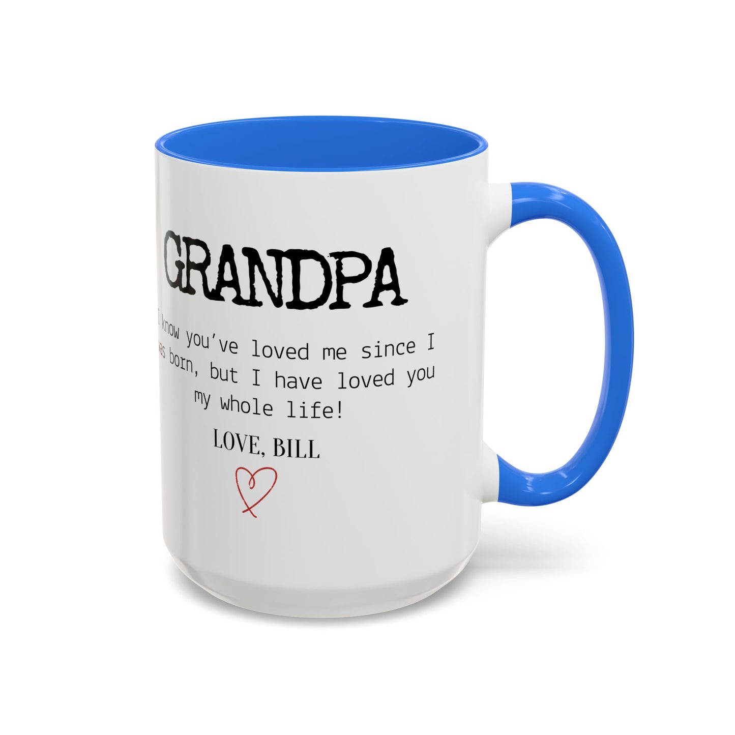 Personalized Grandpa Mug, Gift from Grandchild, Custom Message Coffee Cup, Grandpa Birthday Gift, Father’s Day Mug, Sentimental Gift for Grandpa