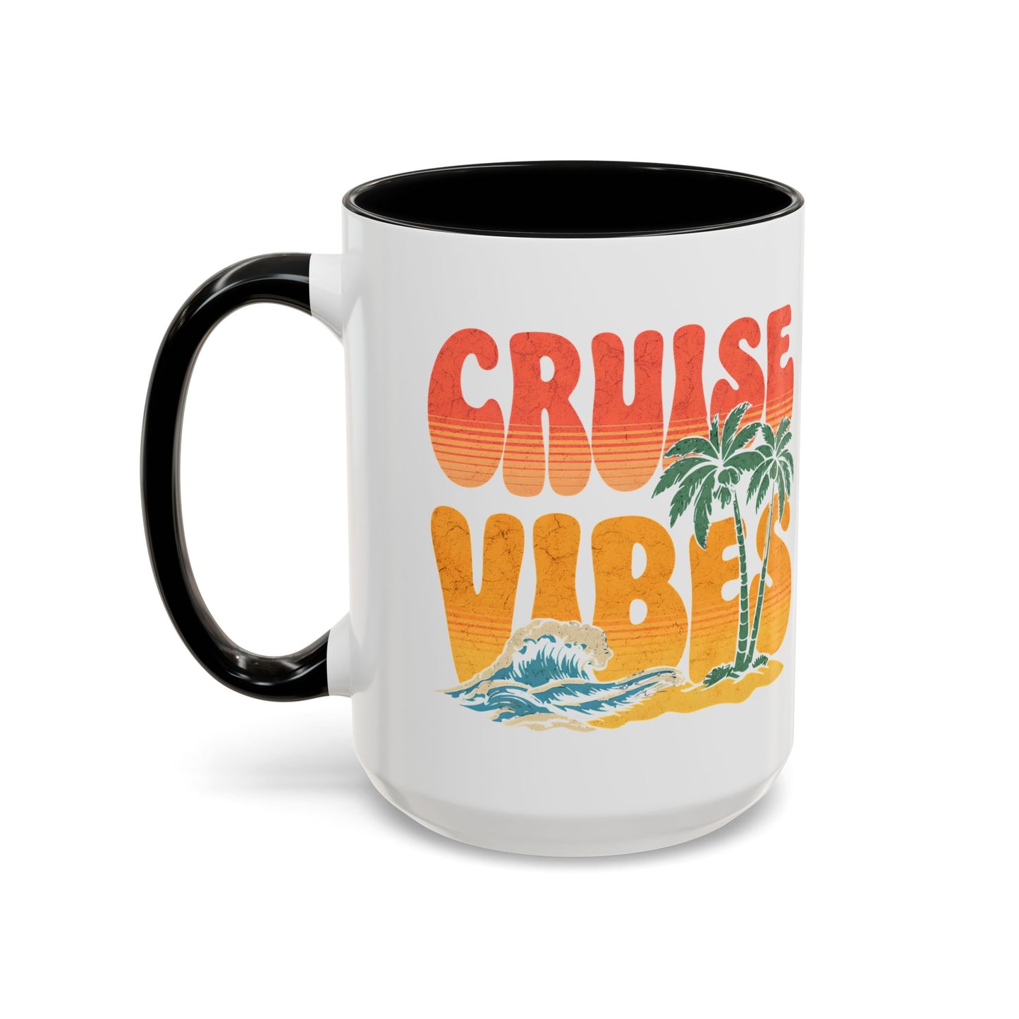Cruise Vibes Accent Coffee Mug, Cruise Gifts, Royal Caribbean, Disney Cruise Line, Travel Mode, Birthday Cruise Mug