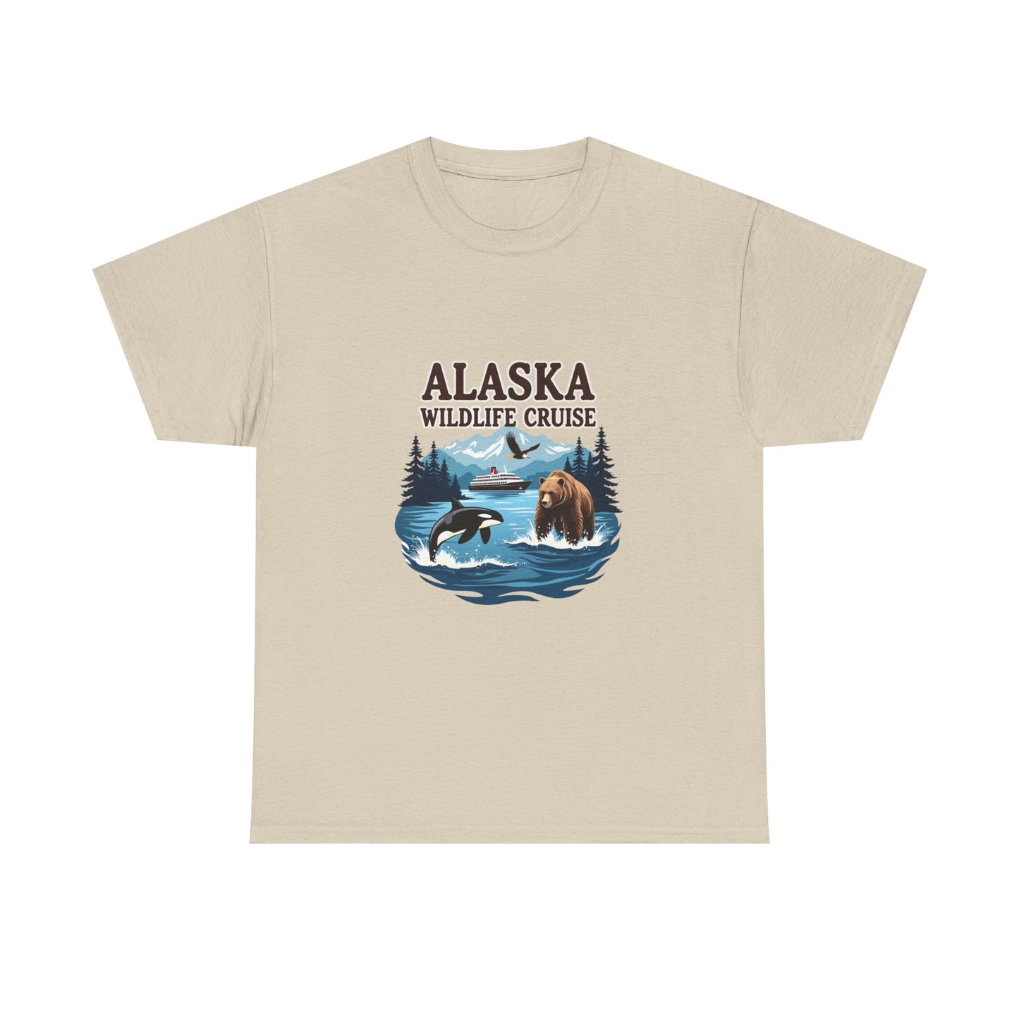 Alaska Wildlife Cruise Unisex Heavy Cotton Tee, Alaska Cruise Shirt, Wildlife Vacation Tee, Nature Enthusiast Gift