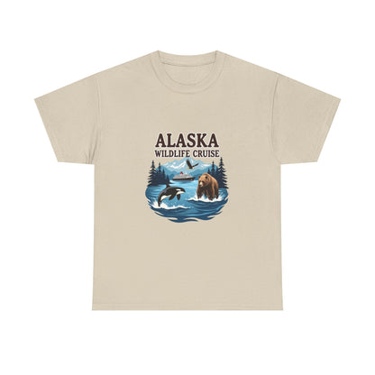 Alaska Wildlife Cruise Unisex Heavy Cotton Tee, Alaska Cruise Shirt, Wildlife Vacation Tee, Nature Enthusiast Gift