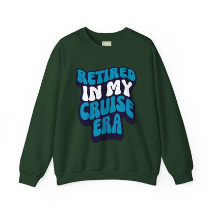 Retired in My Cruise Era Crewneck Sweatshirt, Travel Lovers, Unisex Sweatshirt, Cruise Vibes, Retirement 2025, Retro Cruise