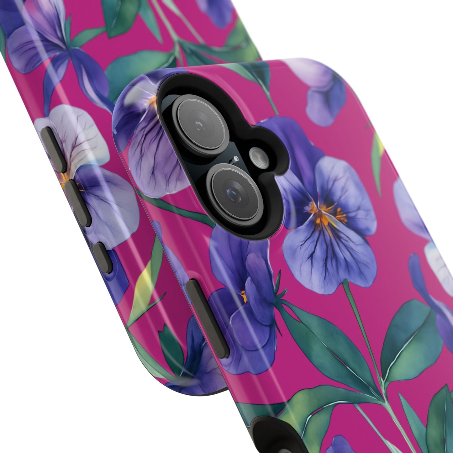 African Violet Floral Magnetic Tough Case, Summer Iphone Case, Wildflower Case, Flower Phone Cover, Stylish Phone Case