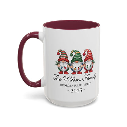 gnome mug, Personalized Family Gnome Christmas Mug, Custom Family Name 2025 Coffee Cup, Cute Holiday Gift for Family, Christmas Gnome Mug Keepsake