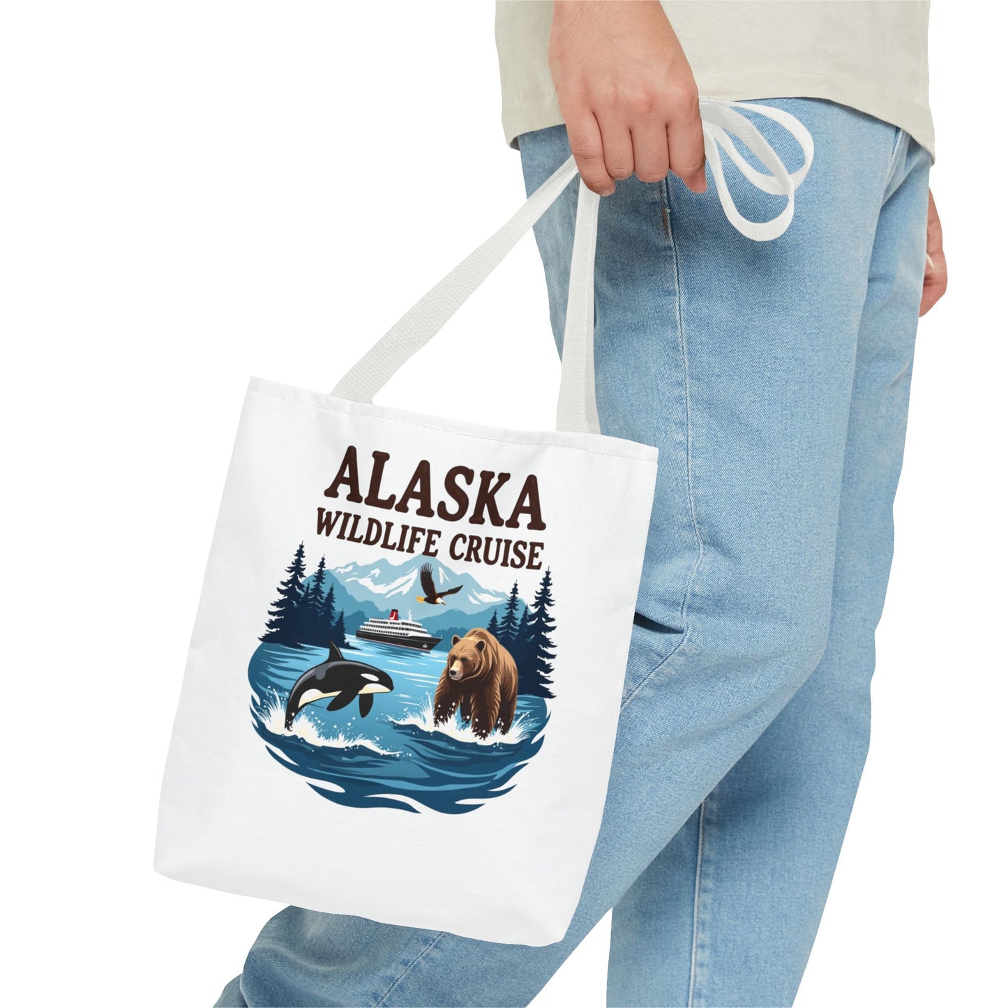 Alaska Wildlife Cruise Tote Bag, Adventure Lovers Gift, Cruise Squad 2025, Alaska Vacation Tote Bag, Alaskan Cruise Tote