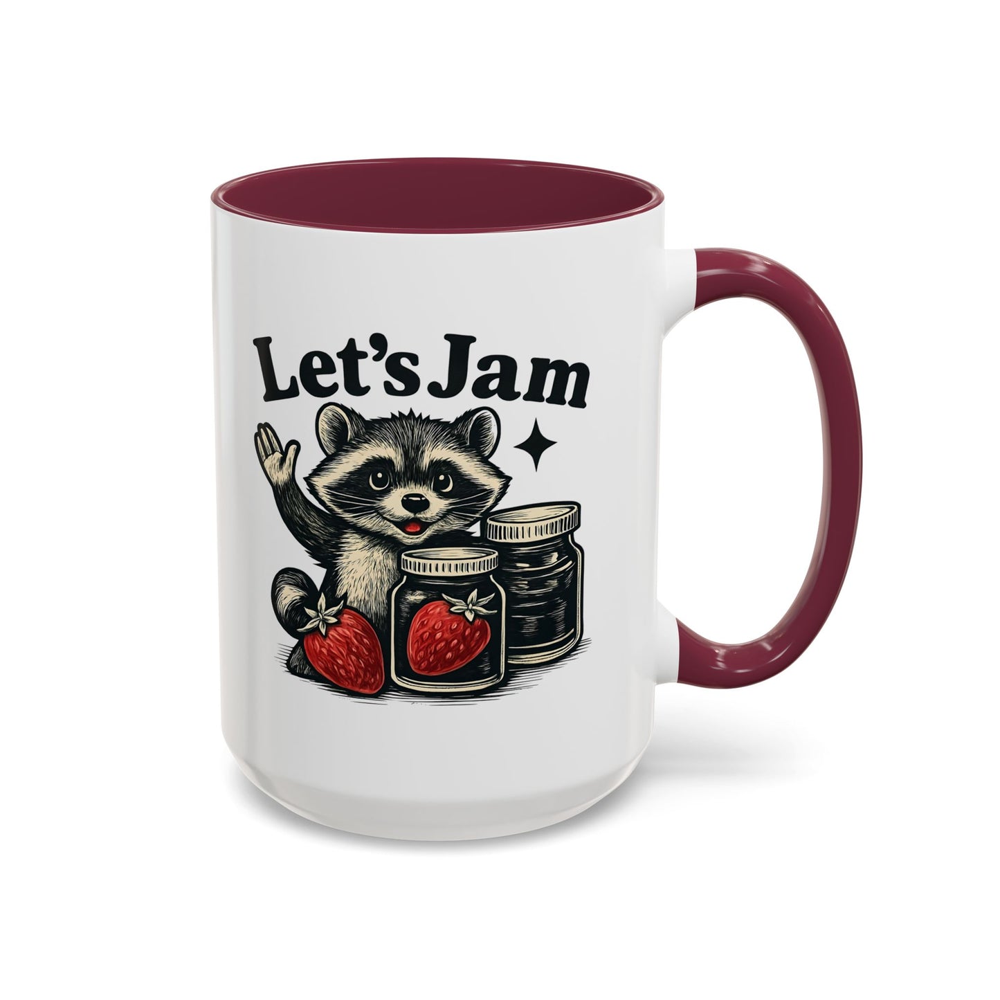 Racoon Mug, Racoon Gifts, Let's Jam Coffee Mug, Strawberry Mug, Cute Summer Mug, Raccoon Strawberry Mug, Funny Raccoon Mug, Trending Now