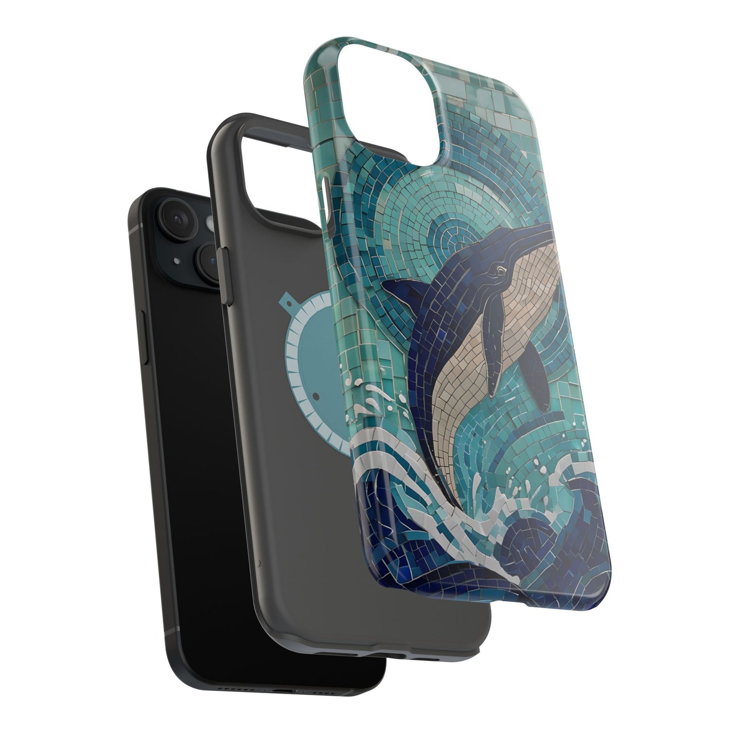Whale Watching Mosaic iPhone Case, Whale Art, Unique Phone Case, Humpback Whale, Whale Gift, Marine Biology, Whale Watcher