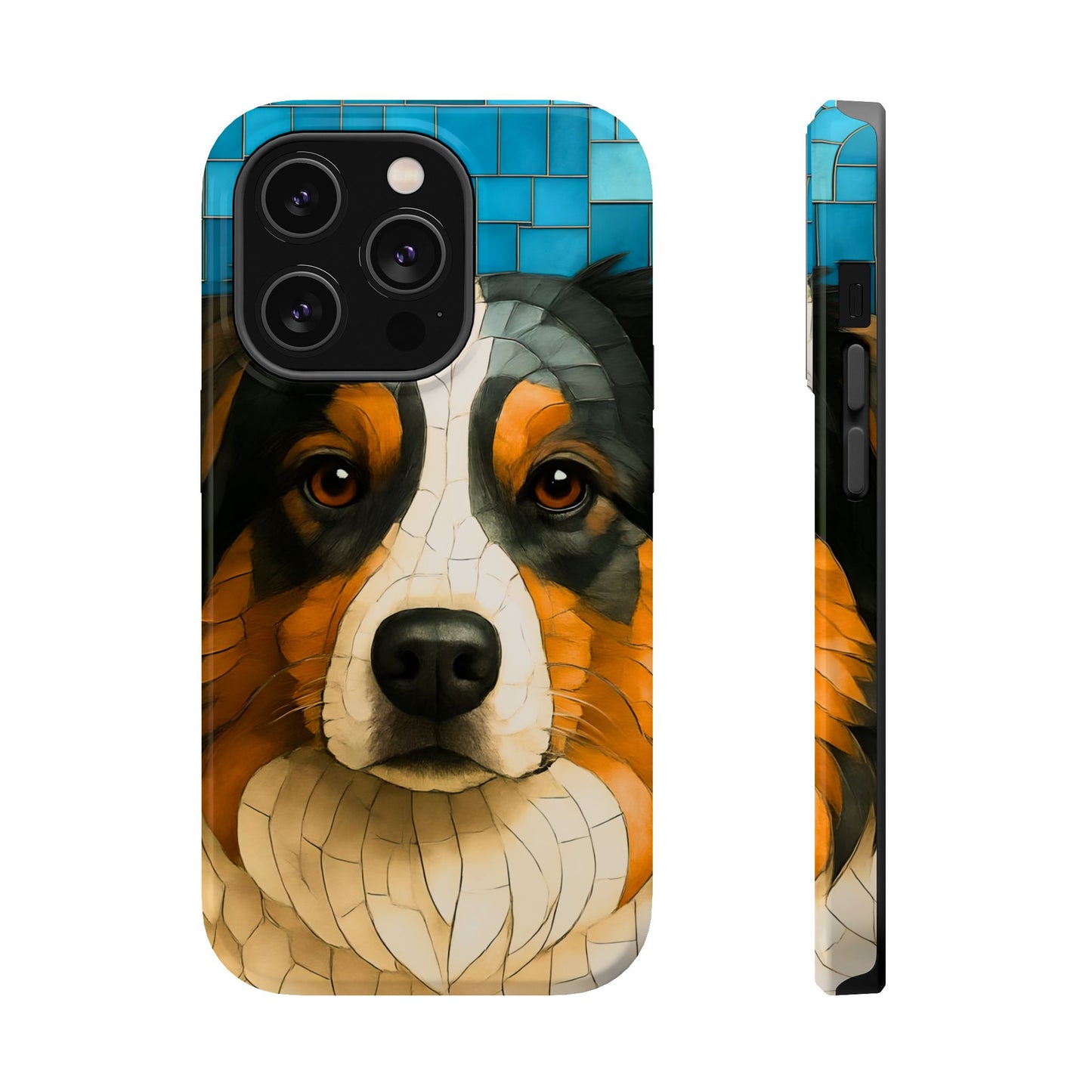 Australian Shepherd Mosaic Phone Case, iPhone Dog Case, Dog Lover Gift, Shepherd Dog Cover, Dog Phone Protector