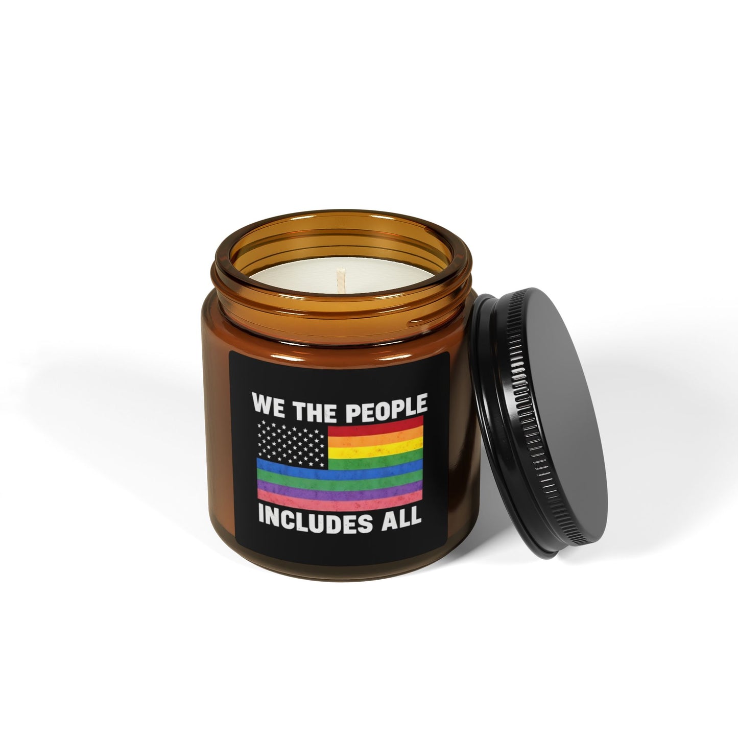 Inclusive Vibes Scented Soy Candle, We The People Pride, Multi-Size Amber Jar, Pride Merch, Subtle Pride, Pride 2025