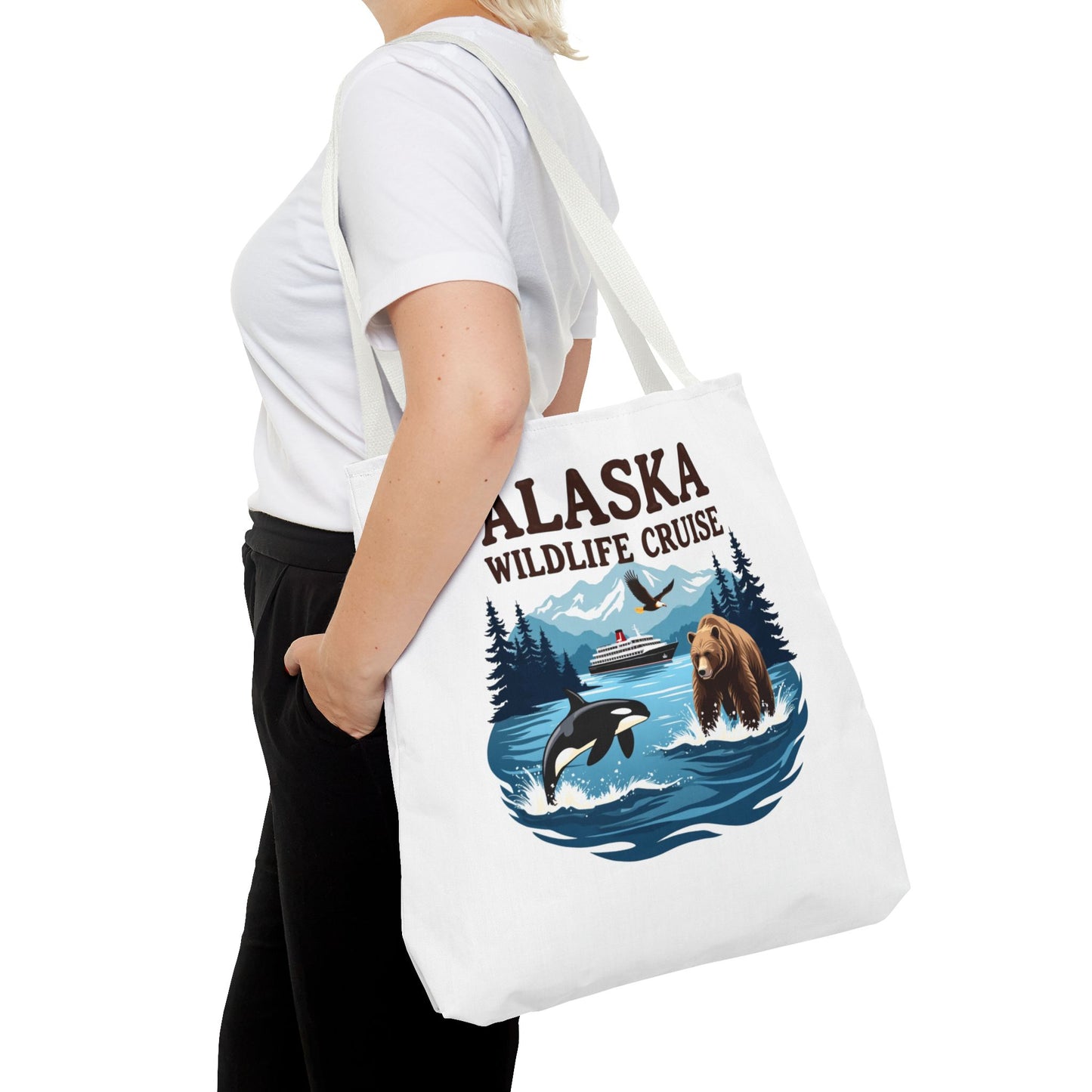 Alaska Wildlife Cruise Tote Bag, Adventure Lovers Gift, Cruise Squad 2025, Alaska Vacation Tote Bag, Alaskan Cruise Tote