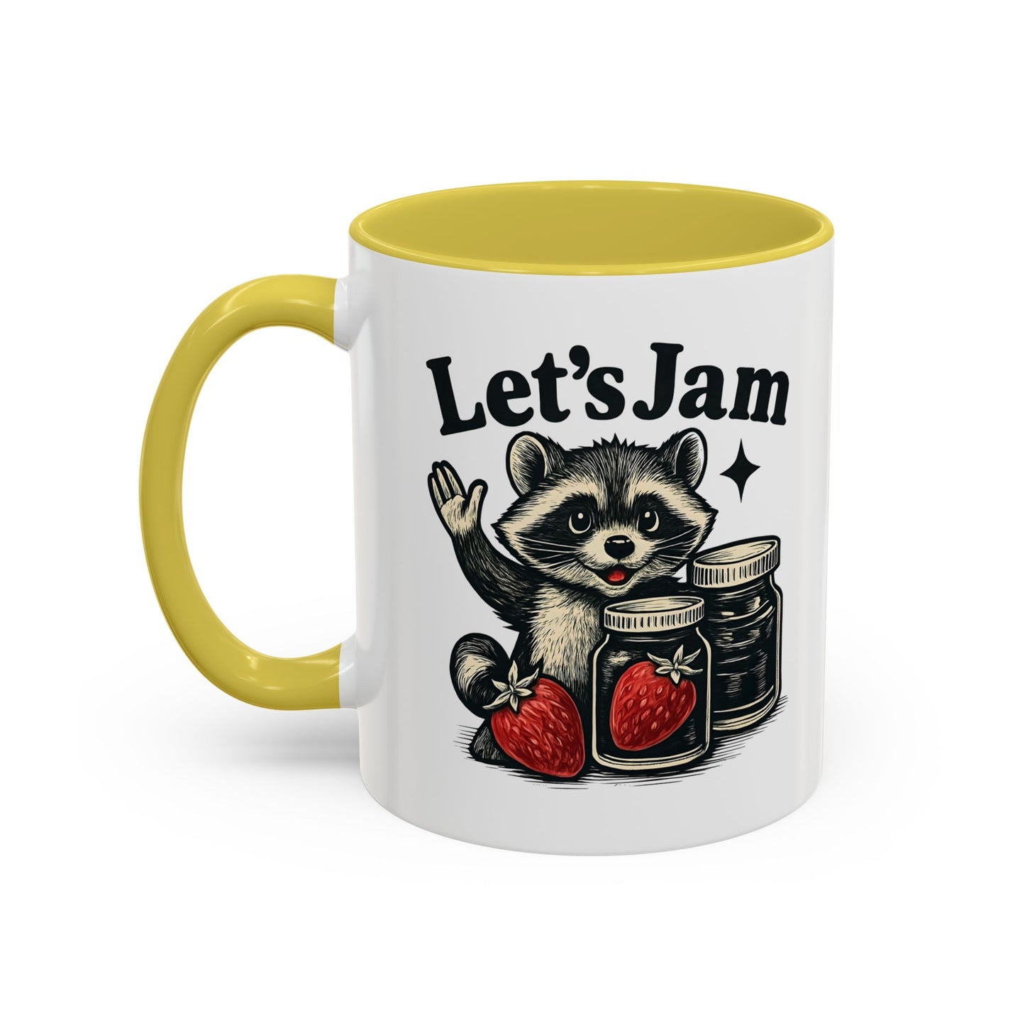 Racoon Mug, Racoon Gifts, Let's Jam Coffee Mug, Strawberry Mug, Cute Summer Mug, Raccoon Strawberry Mug, Funny Raccoon Mug, Trending Now