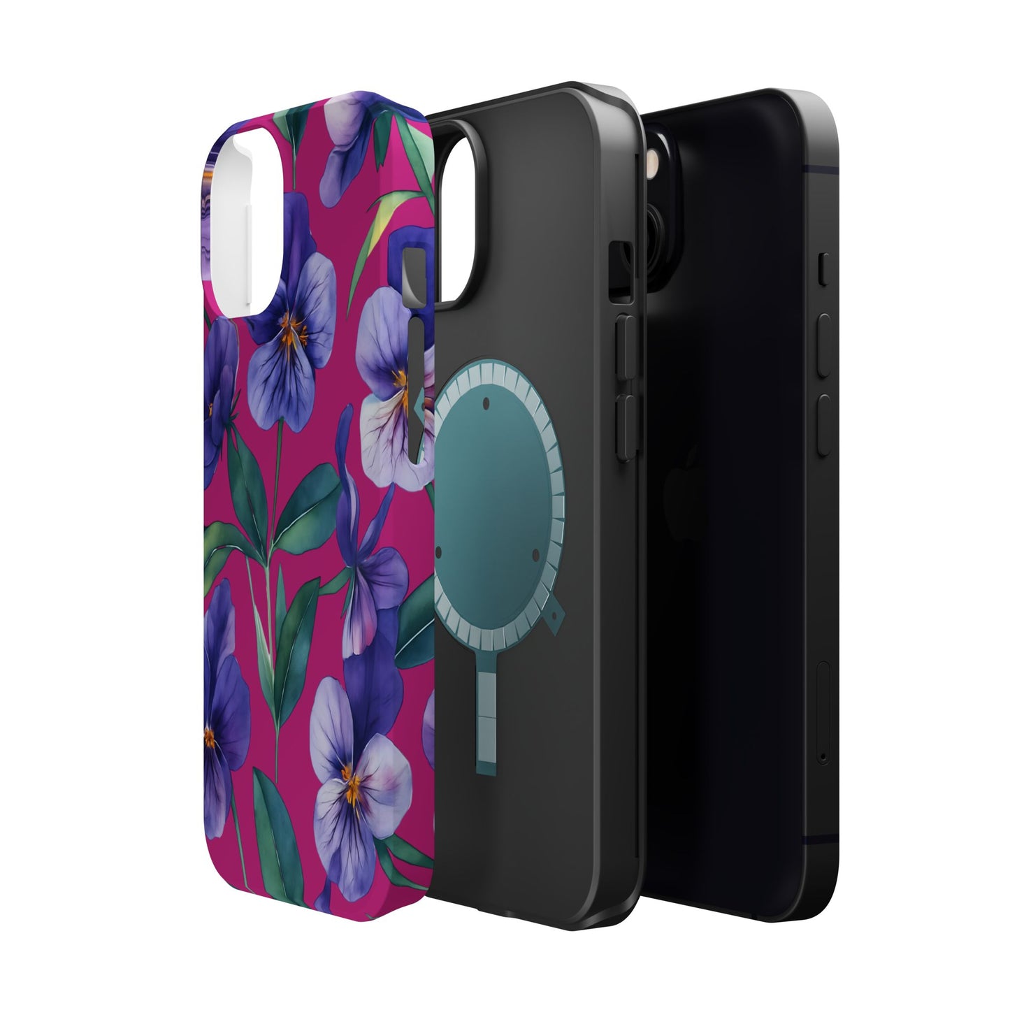 African Violet Floral Magnetic Tough Case, Summer Iphone Case, Wildflower Case, Flower Phone Cover, Stylish Phone Case
