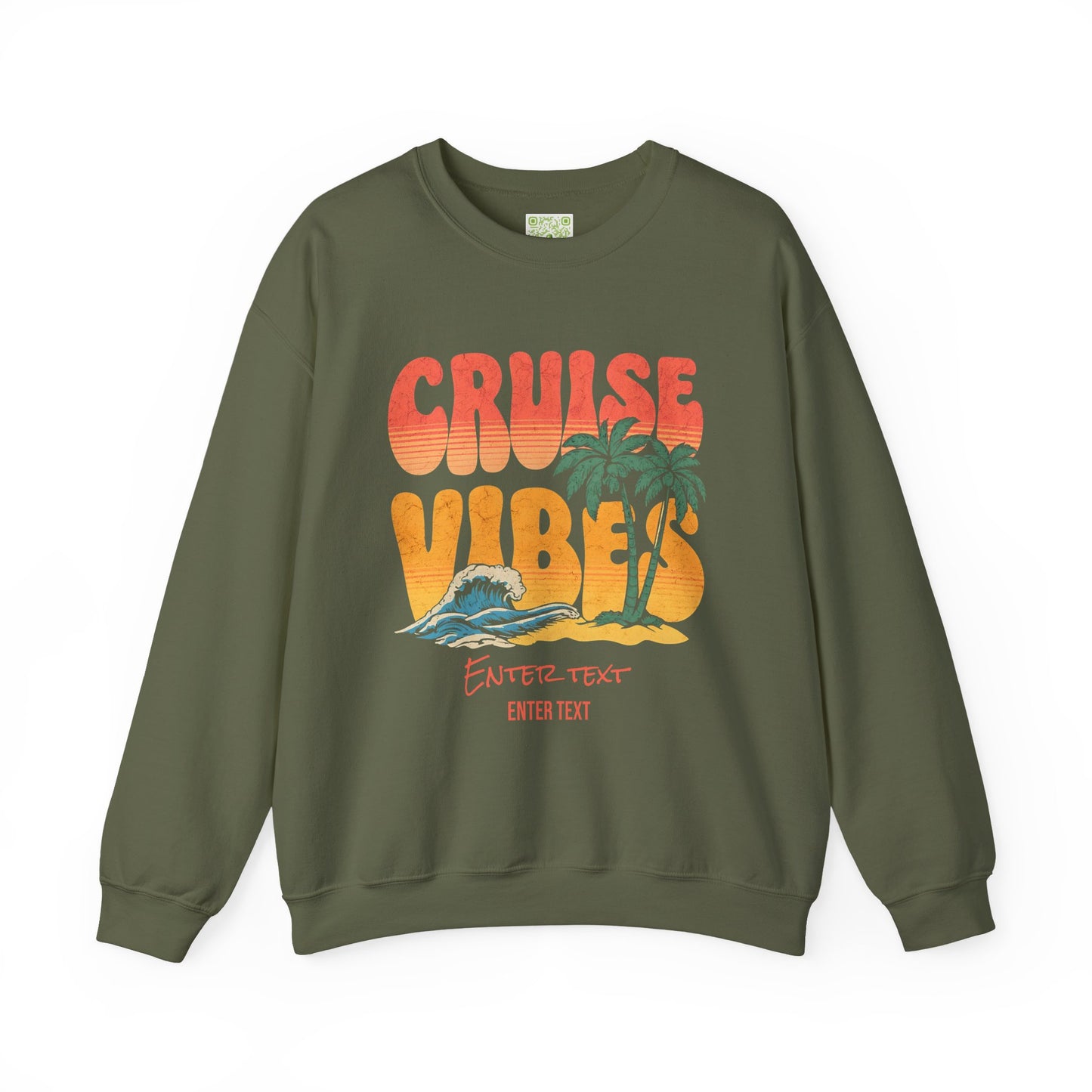 Retro Cruise Vibes Crewneck Sweatshirt, Summer Relaxation Style, Alaska Cruise, Caribbean Cruise, Girls Cruise